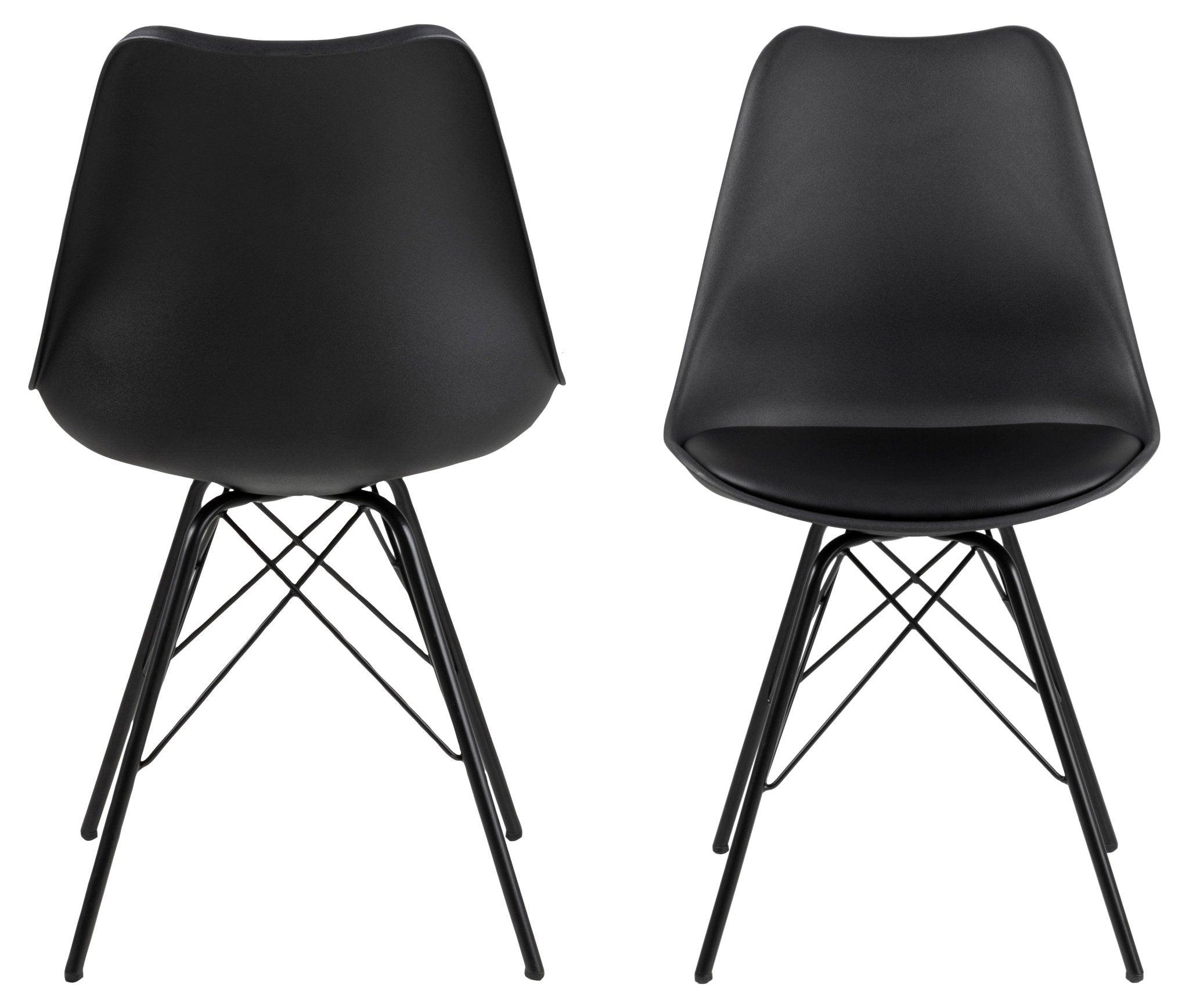 Krzesło NILS ekoskóra czarny z czarną podstawą Home Essentials Eye on Design