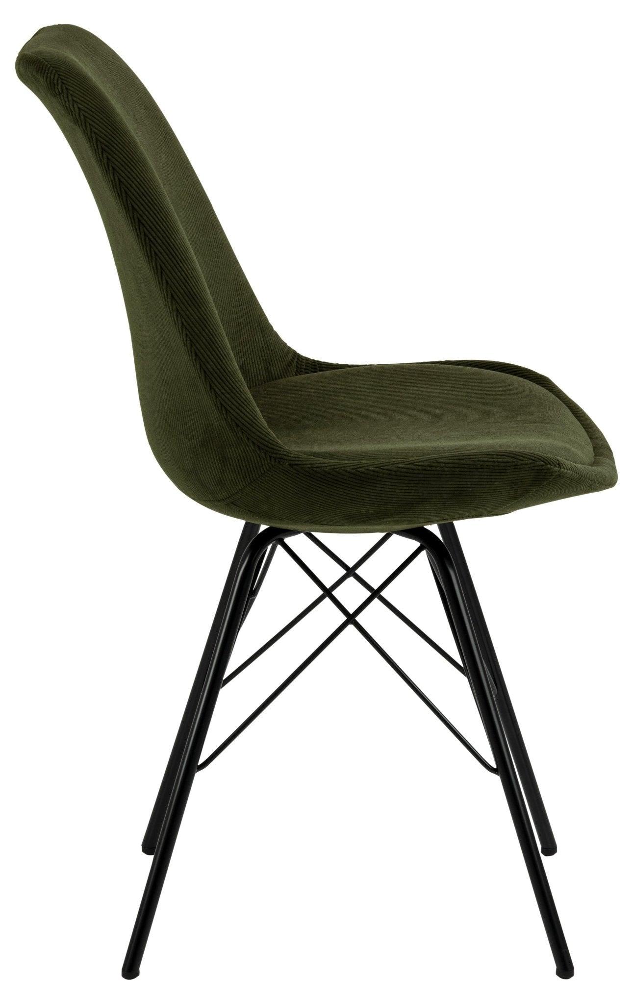 Krzesło NILS oliwkowy sztruksowy z czarną podstawą Home Essentials Eye on Design