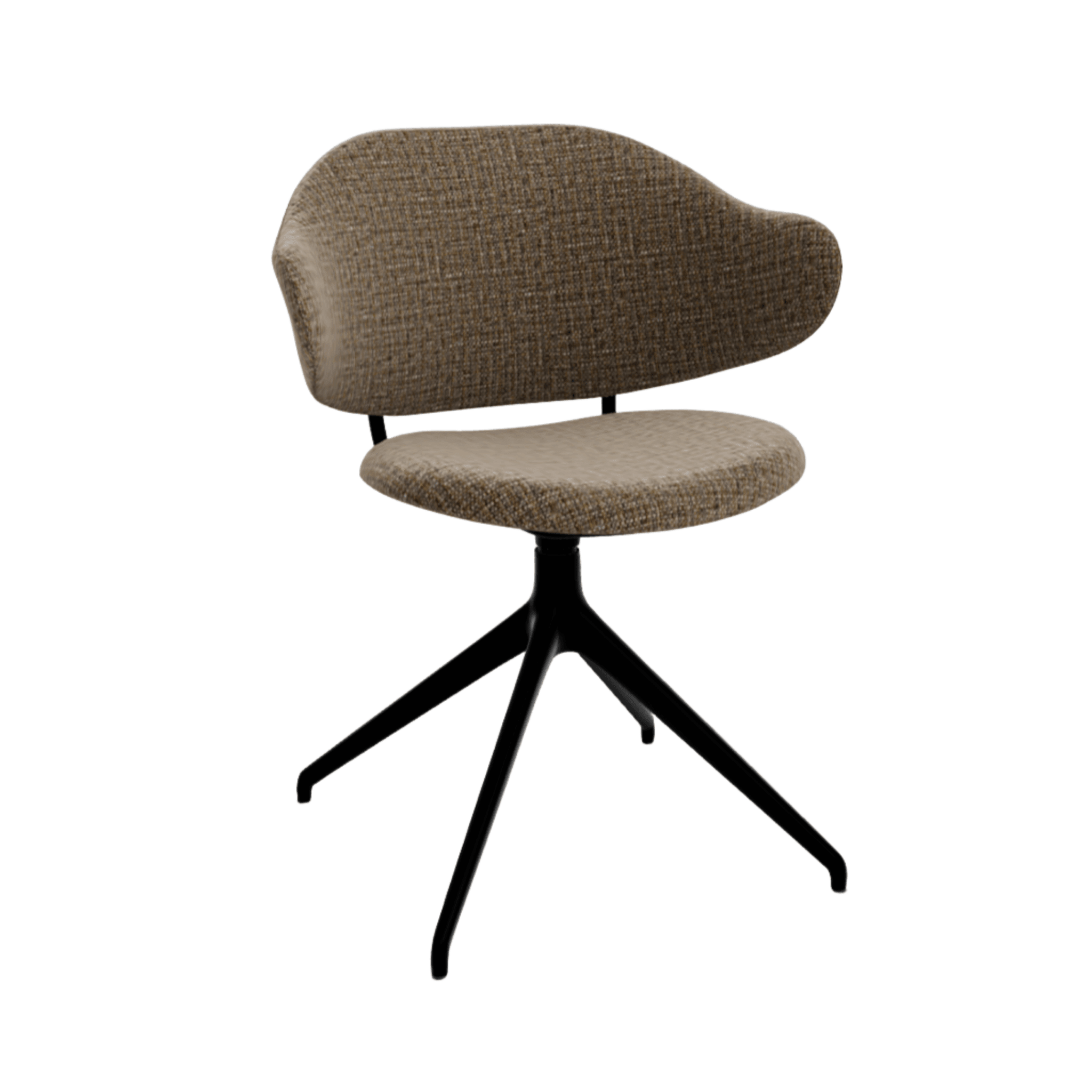 Krzesło obrotowe HOLLY melanż brązowy Calligaris 180° matowa czerń Eye on Design
