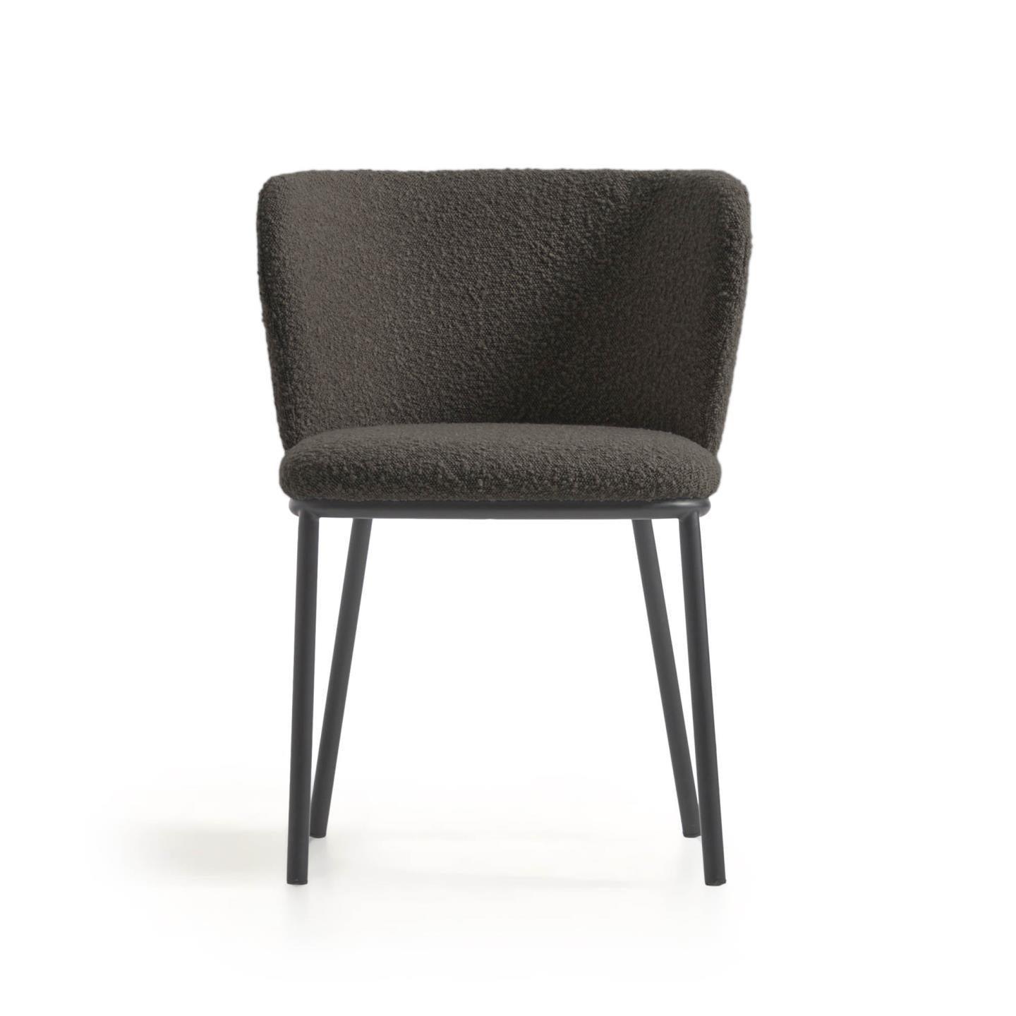 Krzesło w tkaninie boucle CISELIA czarny La Forma Eye on Design