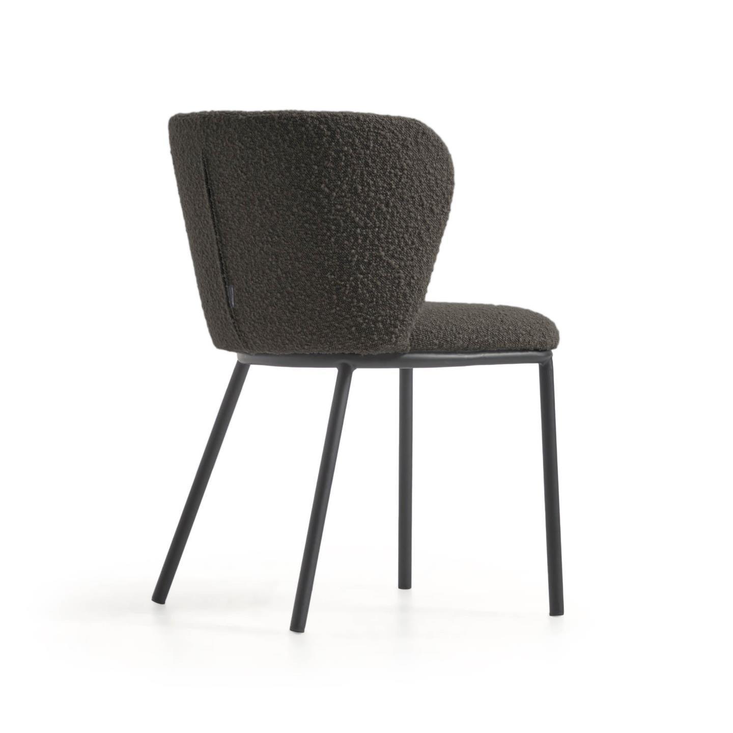 Krzesło w tkaninie boucle CISELIA czarny La Forma Eye on Design