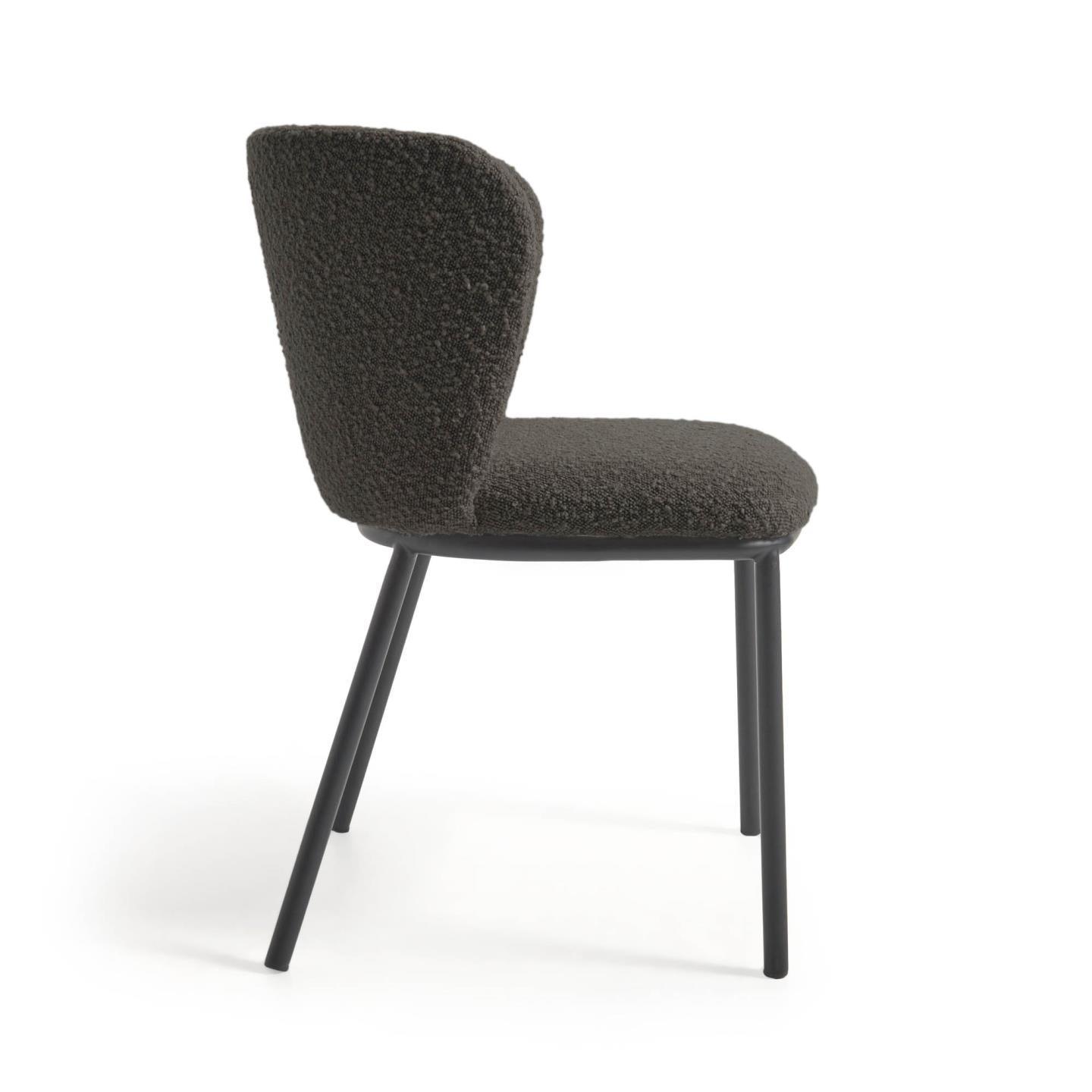 Krzesło w tkaninie boucle CISELIA czarny La Forma Eye on Design
