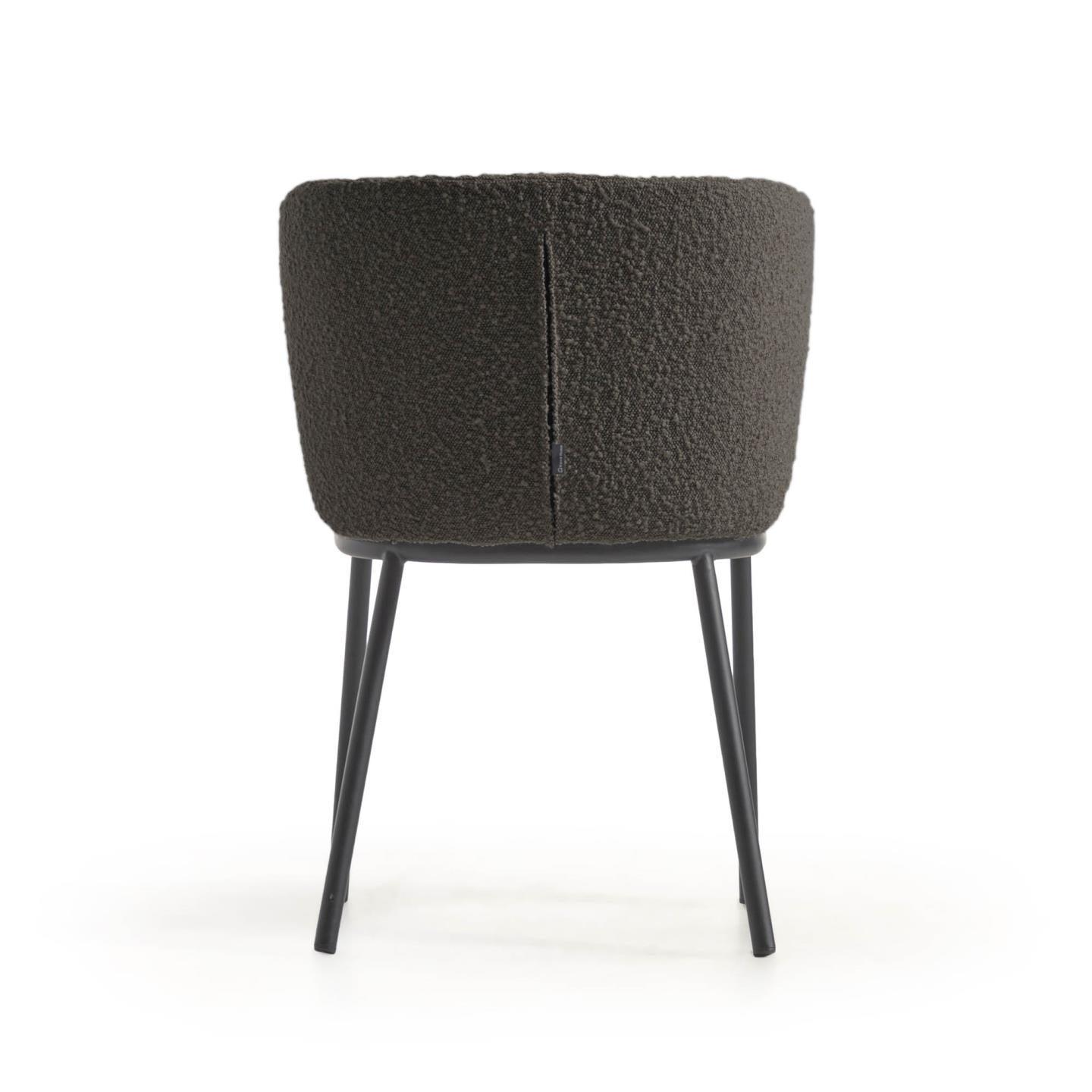Krzesło w tkaninie boucle CISELIA czarny La Forma Eye on Design