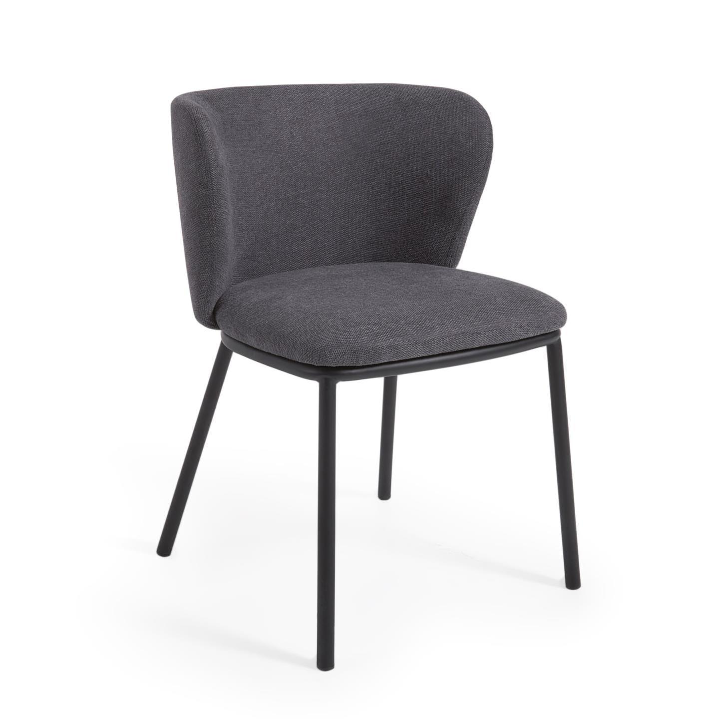 Krzesło w tkaninie szenilowej CISELIA ciemnoszary La Forma Eye on Design