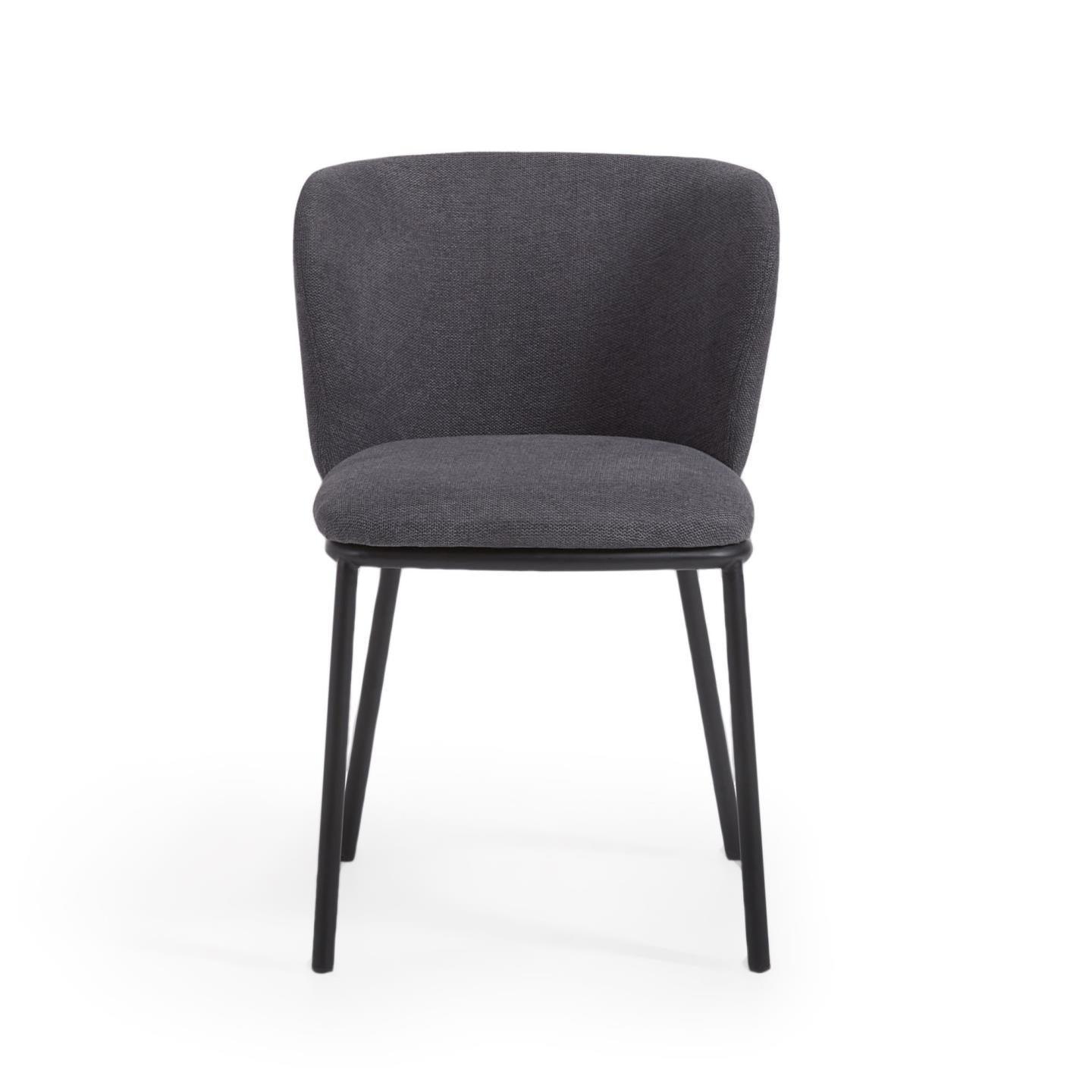 Krzesło w tkaninie szenilowej CISELIA ciemnoszary La Forma Eye on Design