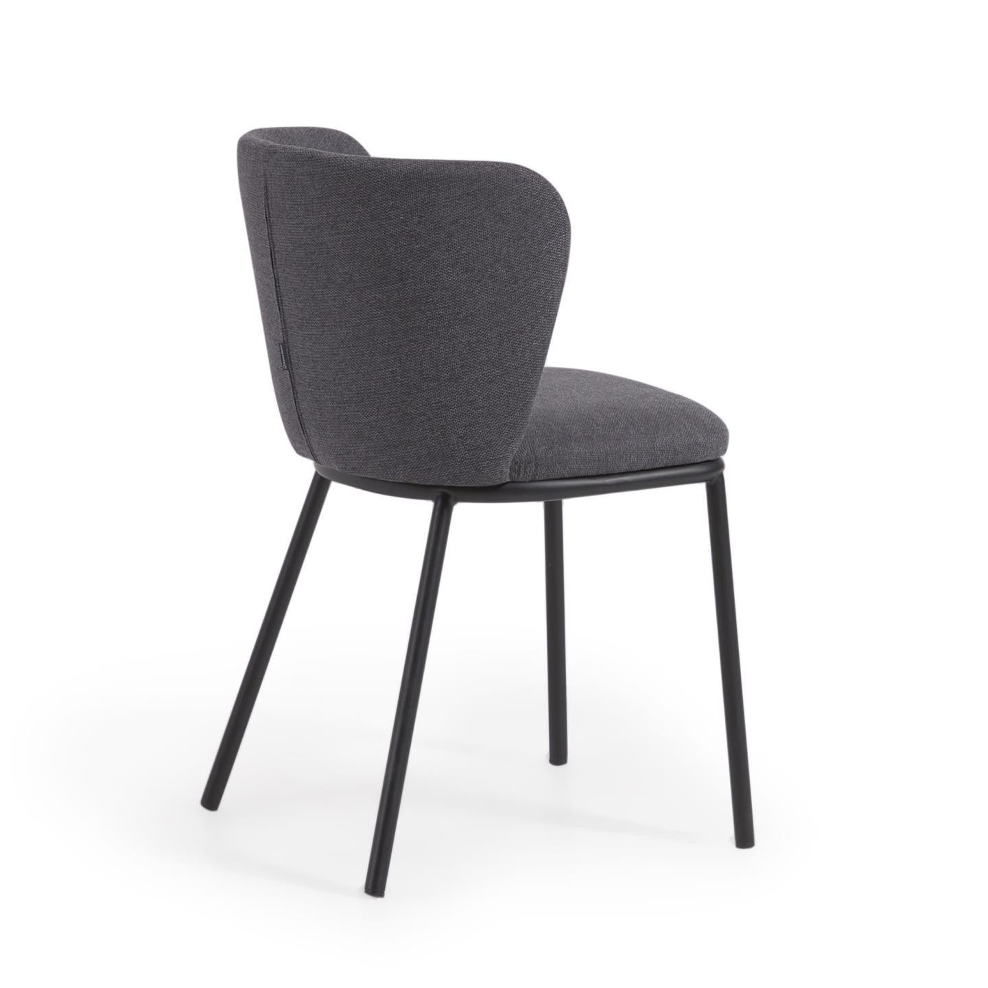 Krzesło w tkaninie szenilowej CISELIA ciemnoszary La Forma Eye on Design