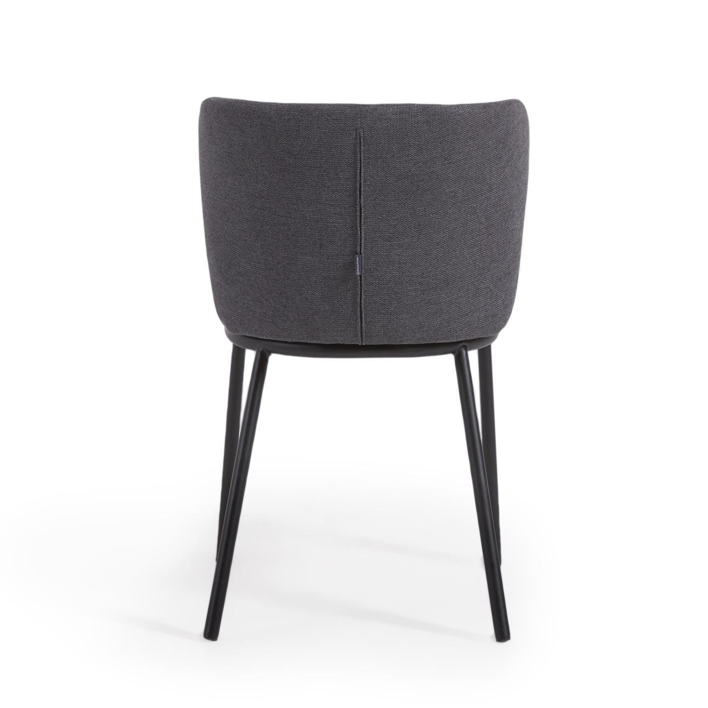 Krzesło w tkaninie szenilowej CISELIA ciemnoszary La Forma Eye on Design