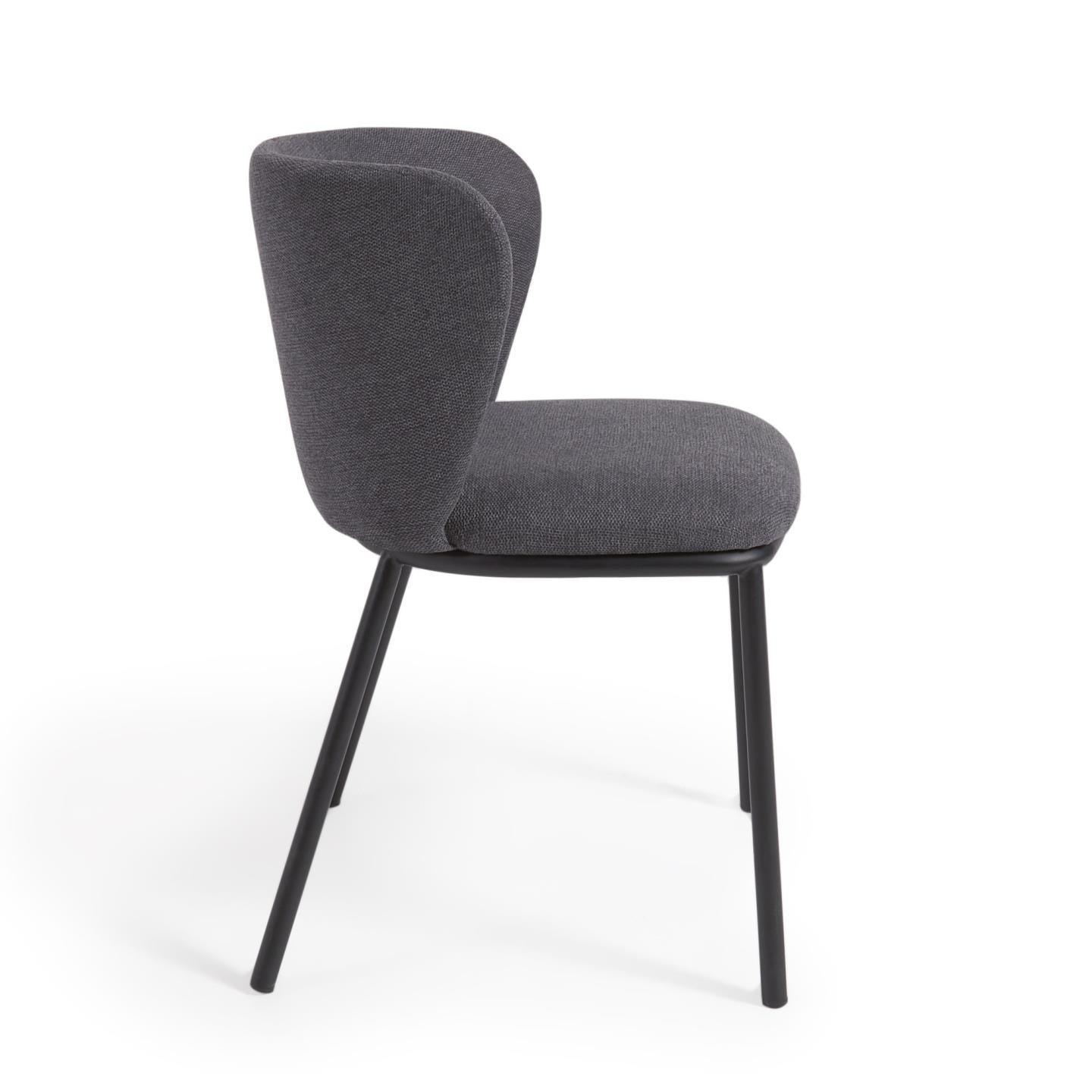 Krzesło w tkaninie szenilowej CISELIA ciemnoszary La Forma Eye on Design