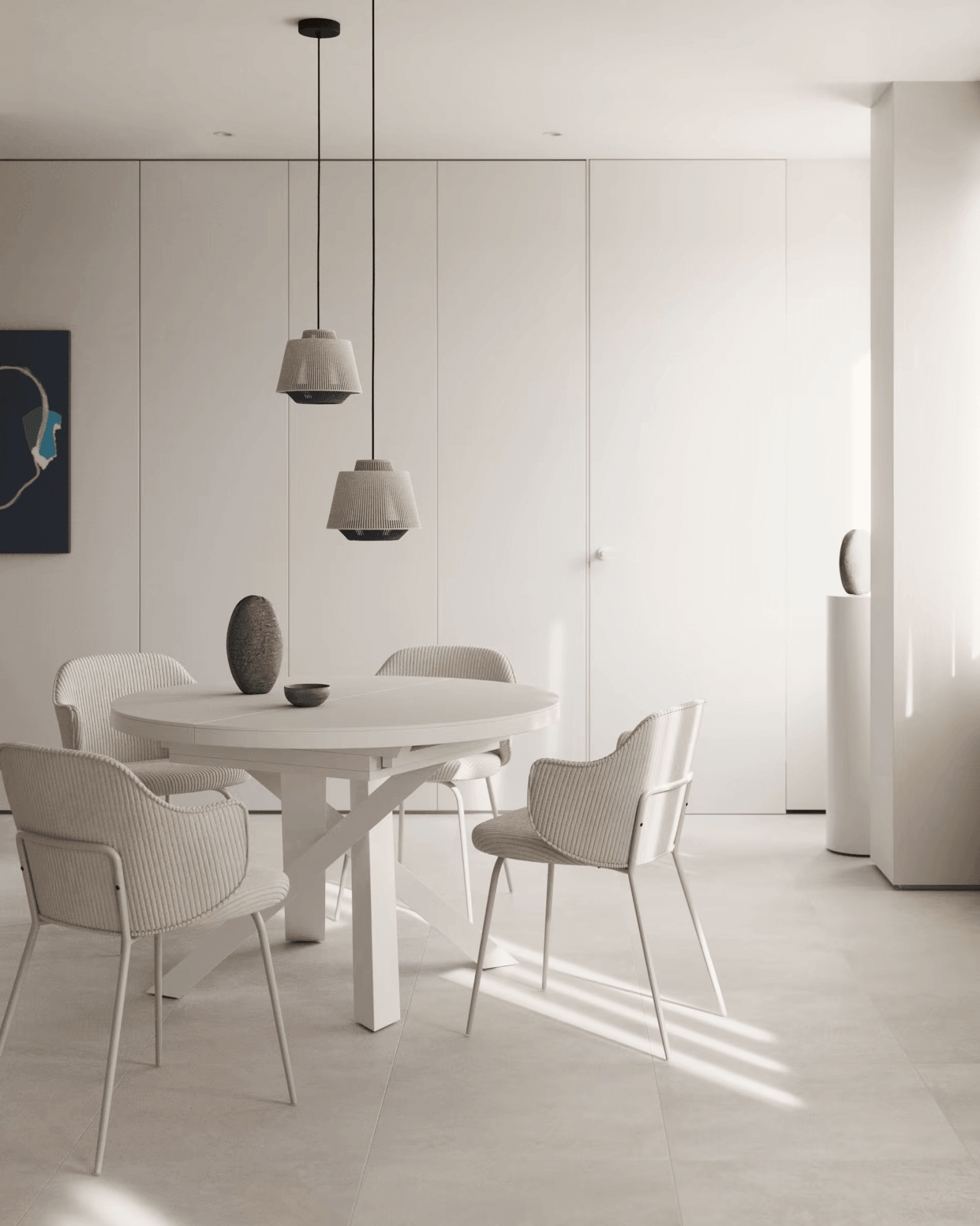 Krzesło YUNIA beżowy sztruks La Forma Eye on Design