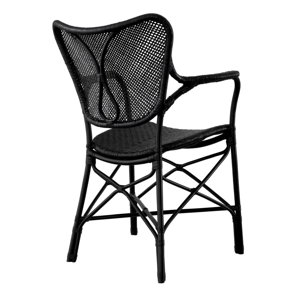 Krzesło z podłokietnikami COLONY czarny rattan Eichholtz Eye on Design