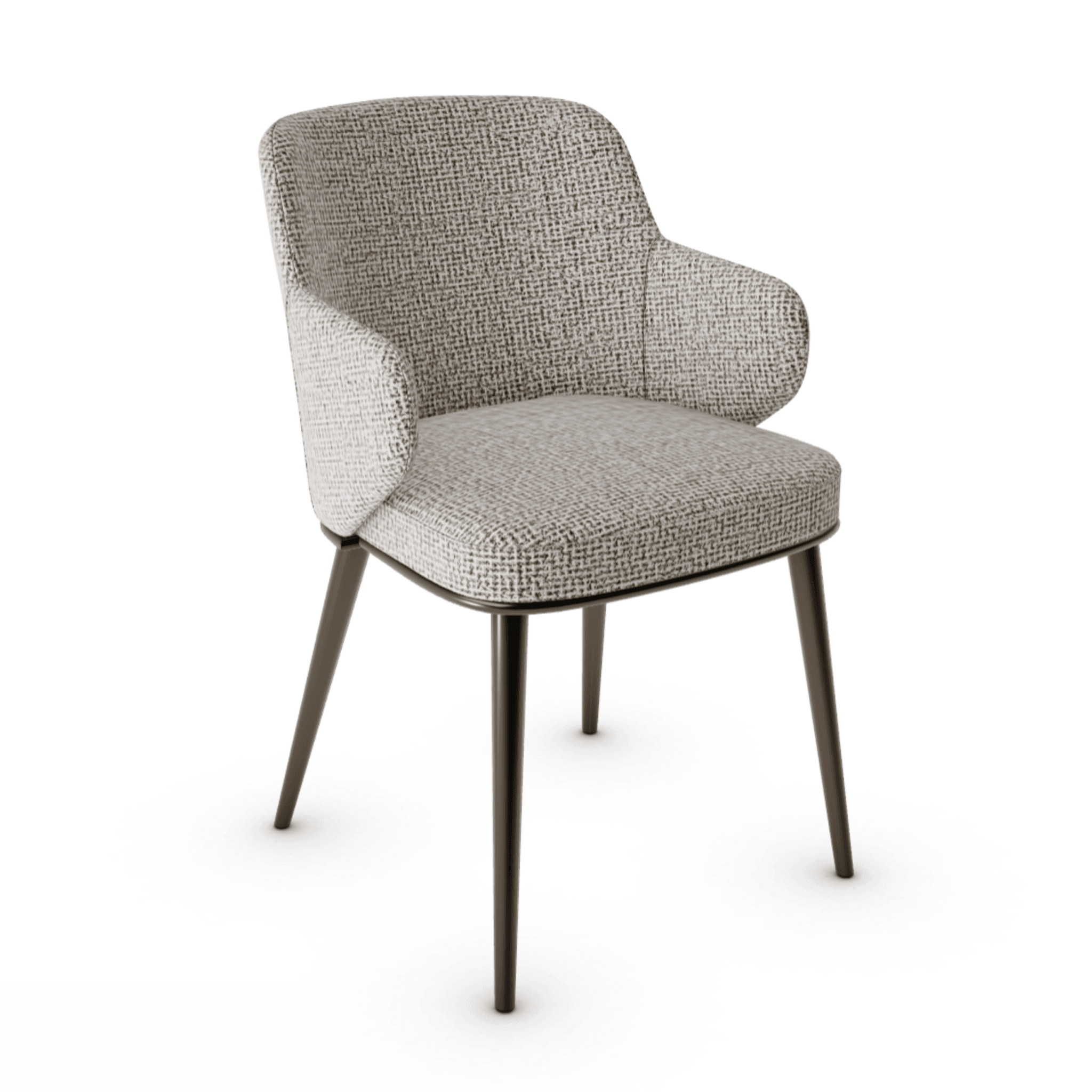 Krzesło z podłokietnikami FOYER boucle beżowy z metalową podstawą Calligaris metalowa matowy brąz Eye on Design