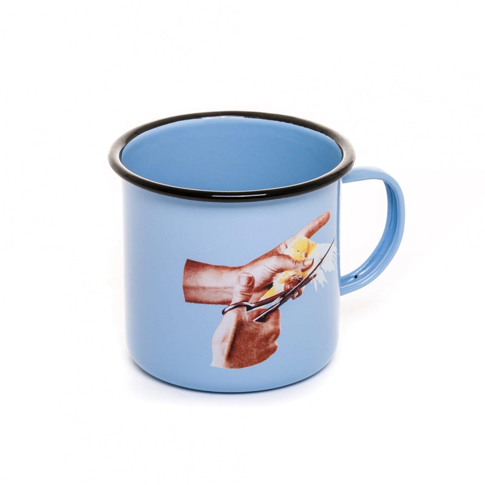 Kubek emaliowany BIRD niebieski Seletti Eye on Design