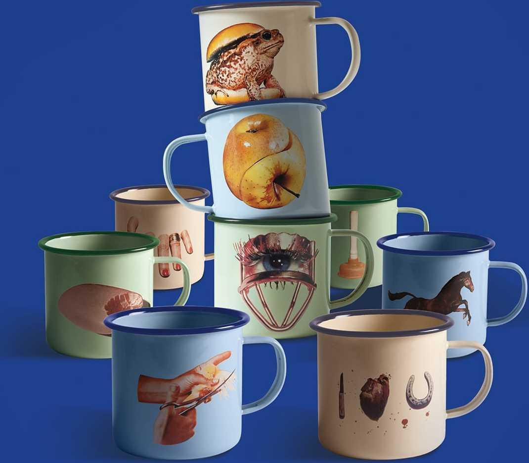Kubek emaliowany TOAD beżowy Seletti Eye on Design