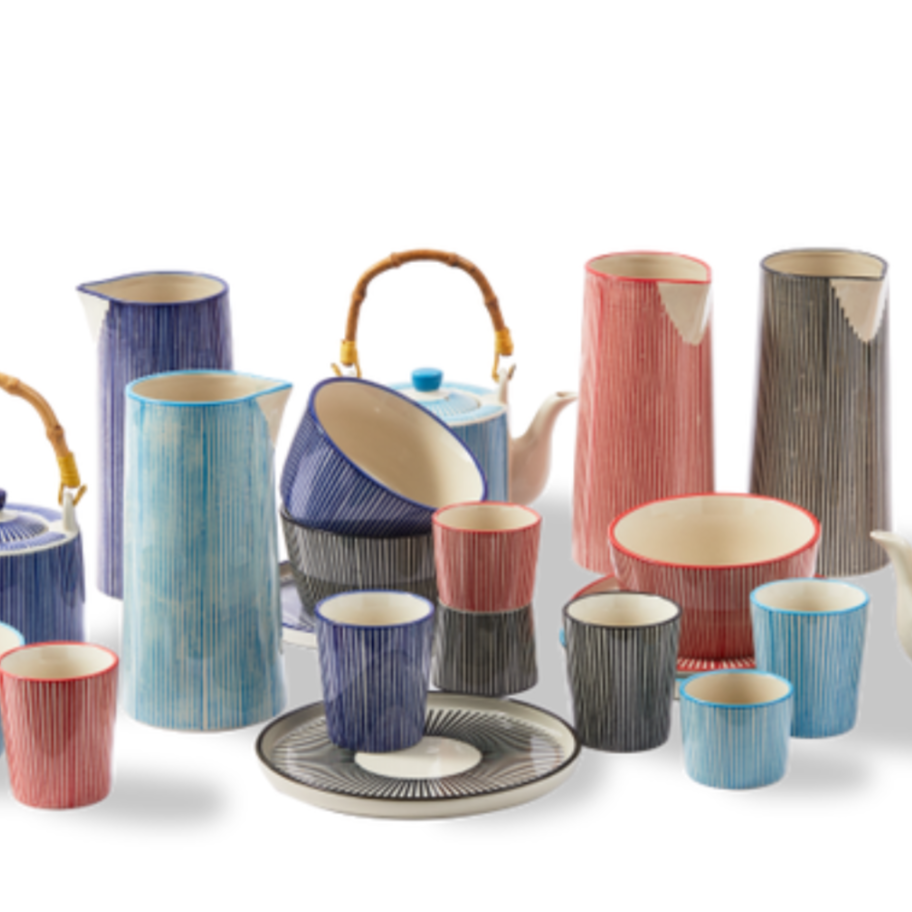 MARINE STRIPED Kaffeebecher-Set, farbiges Steinzeug