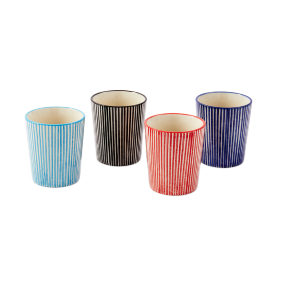 MARINE STRIPED Kaffeebecher-Set, farbiges Steinzeug