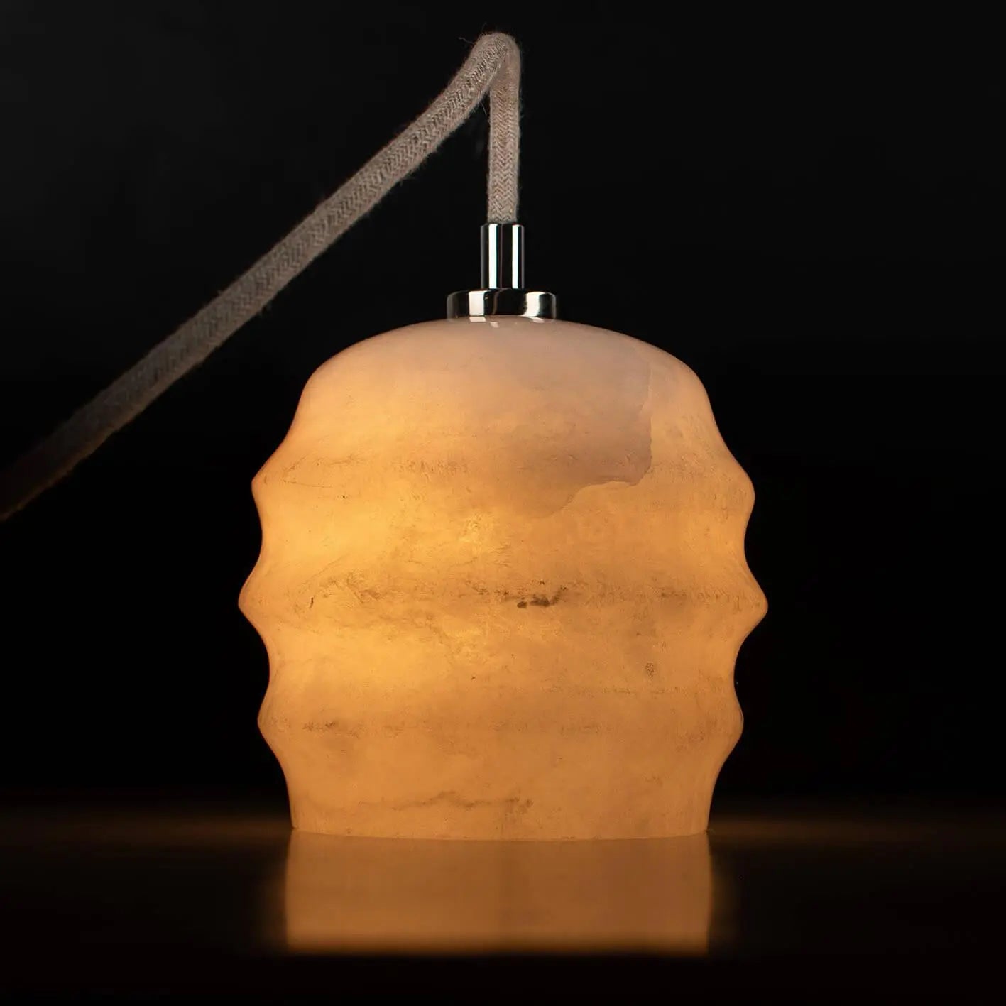 Lampa alabastrowa wisząca KALLIOPE nikiel – Embassy Interiors