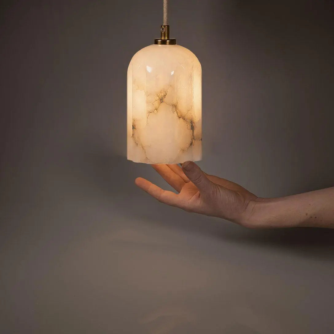 Lampa alabastrowa wisząca URANIA nikiel – Embassy Interiors