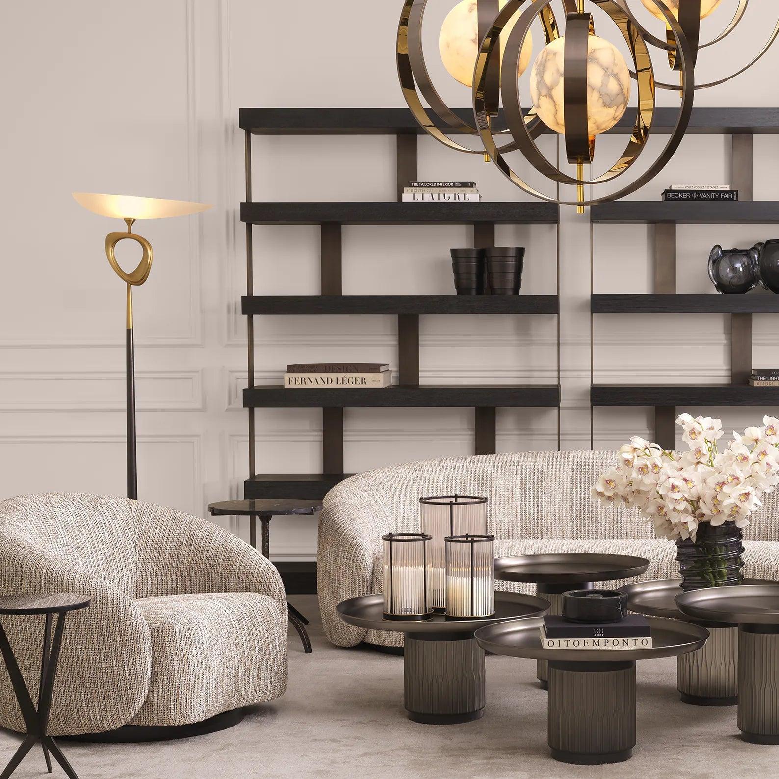 Lampa podłogowa CELINE czarny z mosiężnym wykończeniem Eichholtz Eye on Design