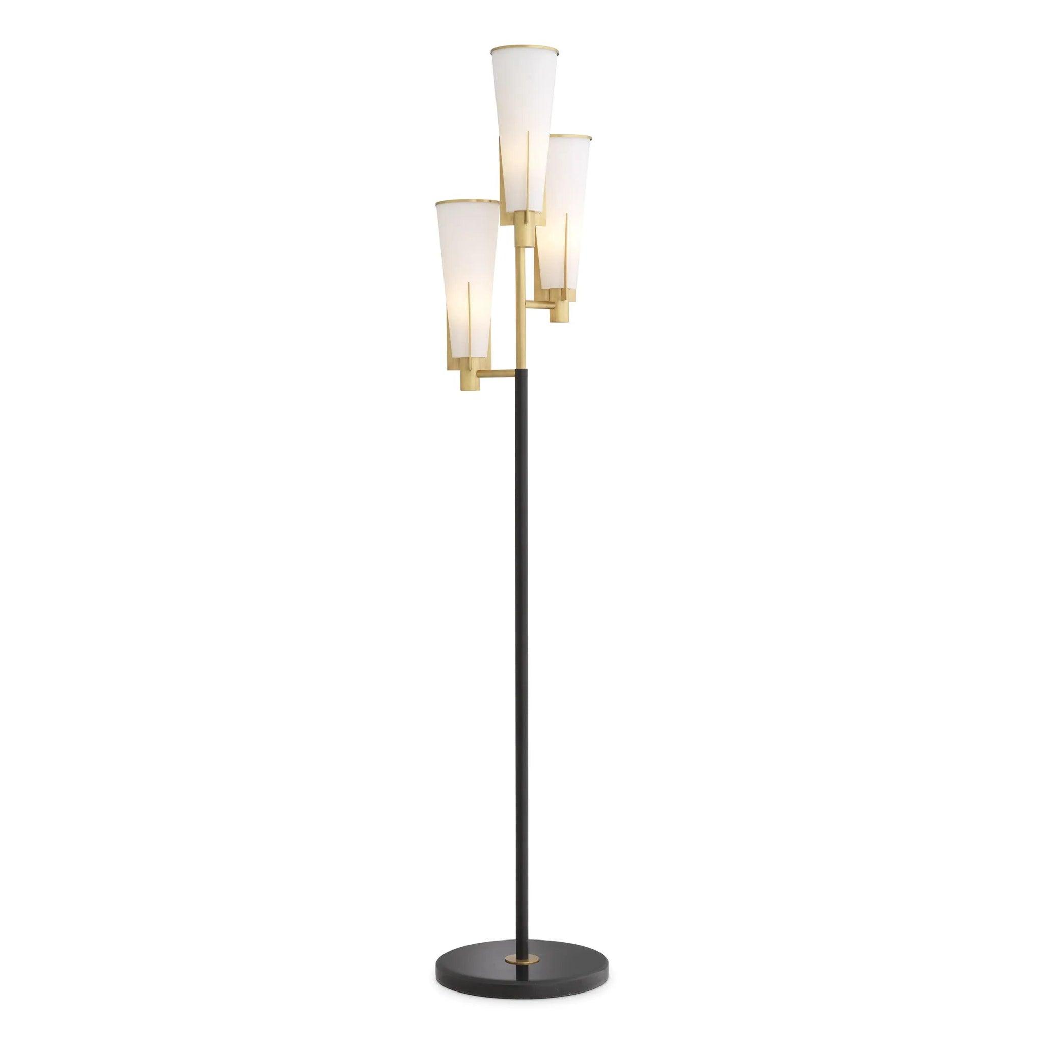 Lampa podłogowa DINO czarny z mosiężnym wykończeniem Eichholtz Eye on Design