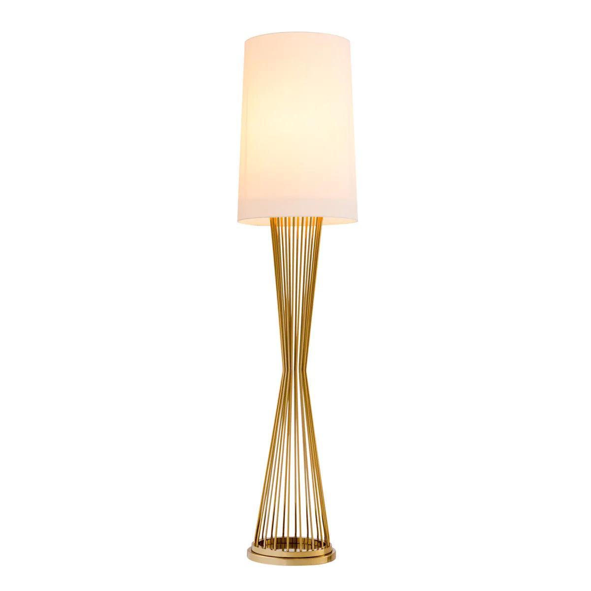 Lampa podłogowa HOLMES biały ze złotym Eichholtz Eye on Design