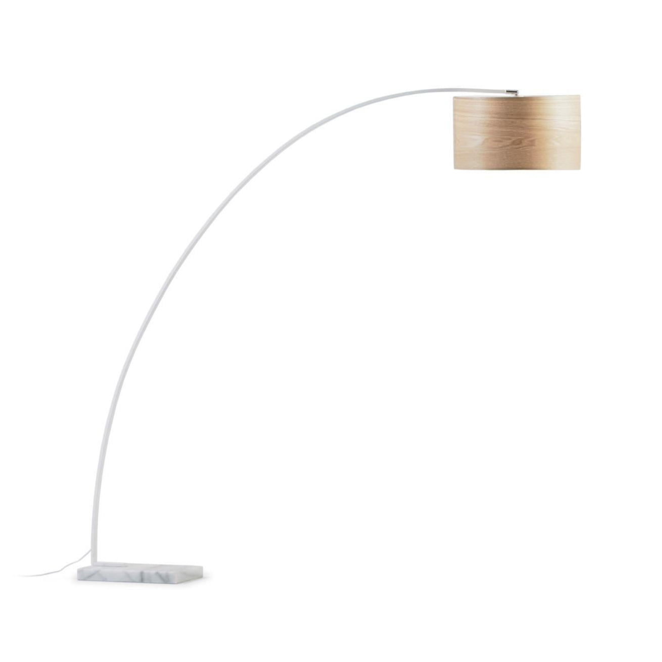 Lampa podłogowa JUHE biały z drewnianym kloszem La Forma Eye on Design