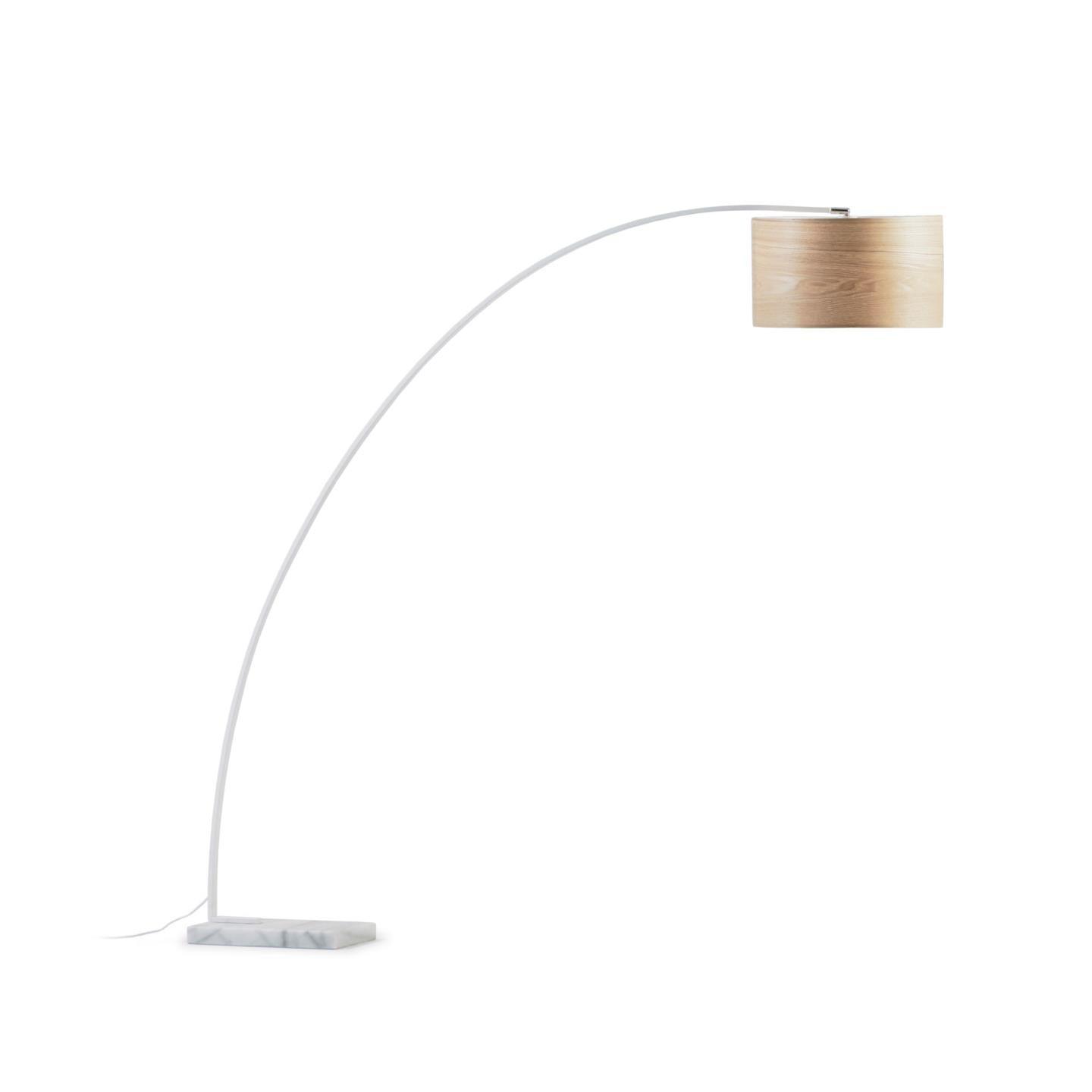 Lampa podłogowa JUHE biały z drewnianym kloszem La Forma Eye on Design