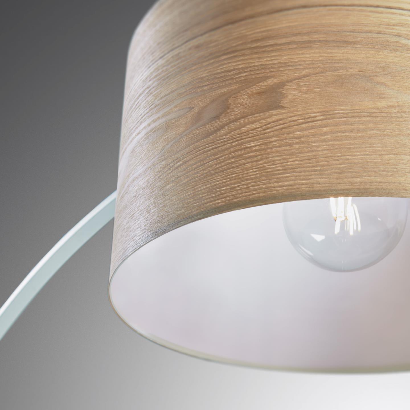 Lampa podłogowa JUHE biały z drewnianym kloszem La Forma Eye on Design