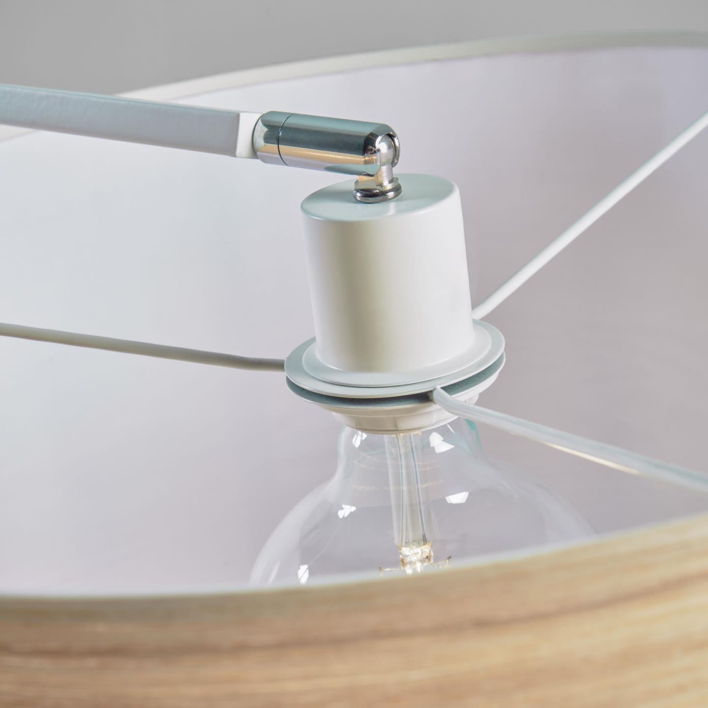 Lampa podłogowa JUHE biały z drewnianym kloszem La Forma Eye on Design