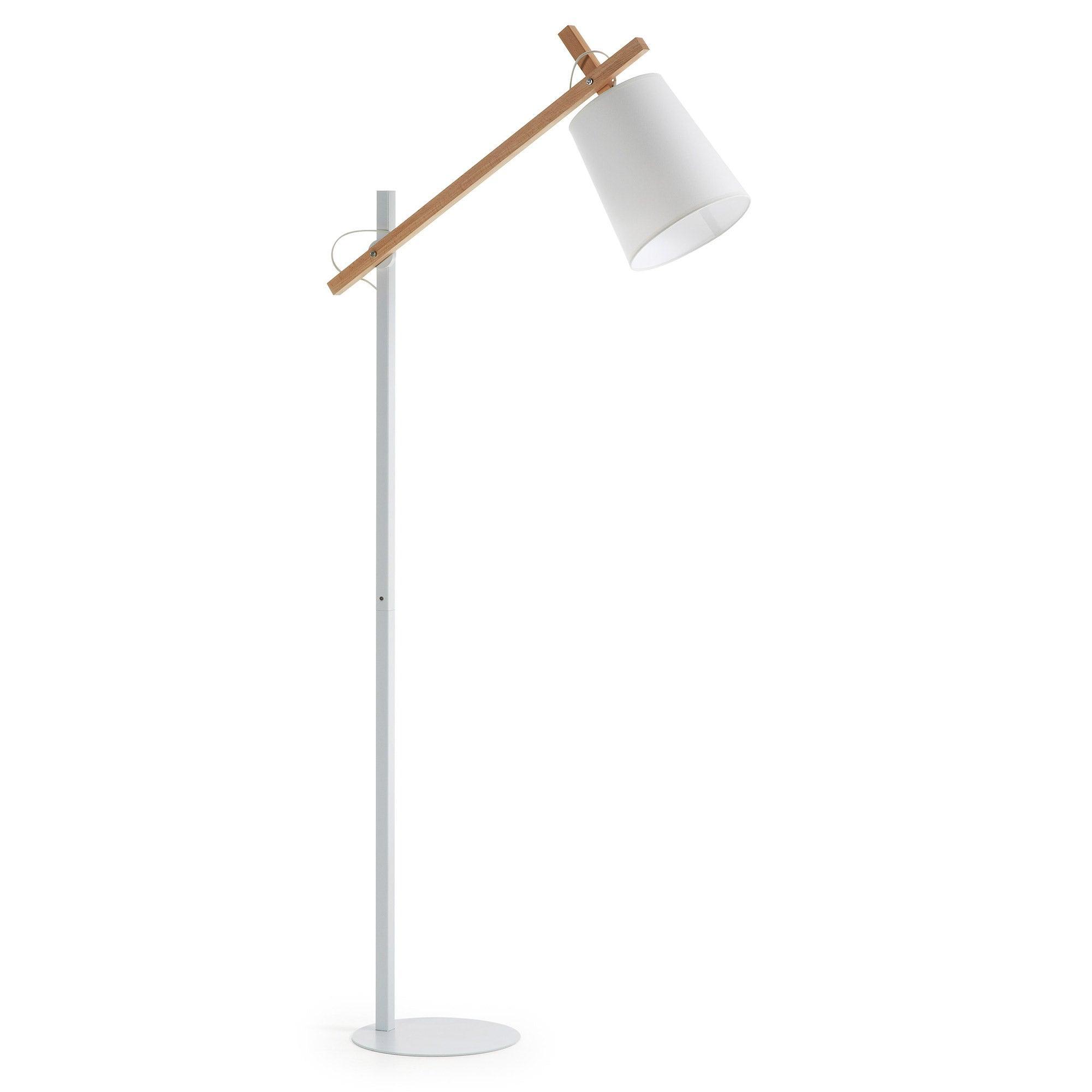 Lampa podłogowa KOSTA biały z drewnianym wykończeniem La Forma Eye on Design