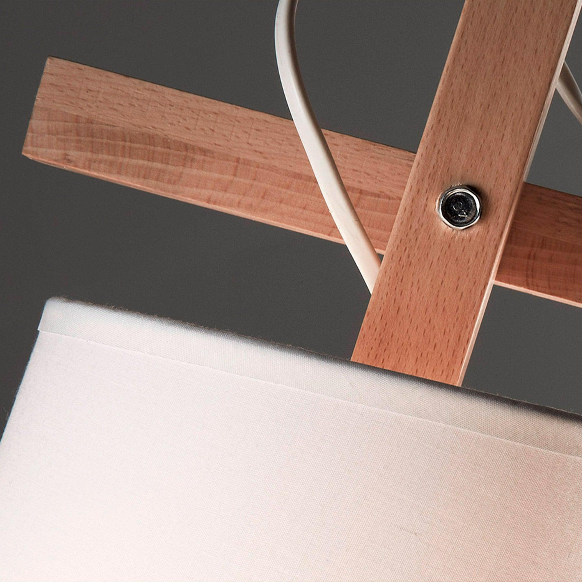 Lampa podłogowa KOSTA biały z drewnianym wykończeniem La Forma Eye on Design