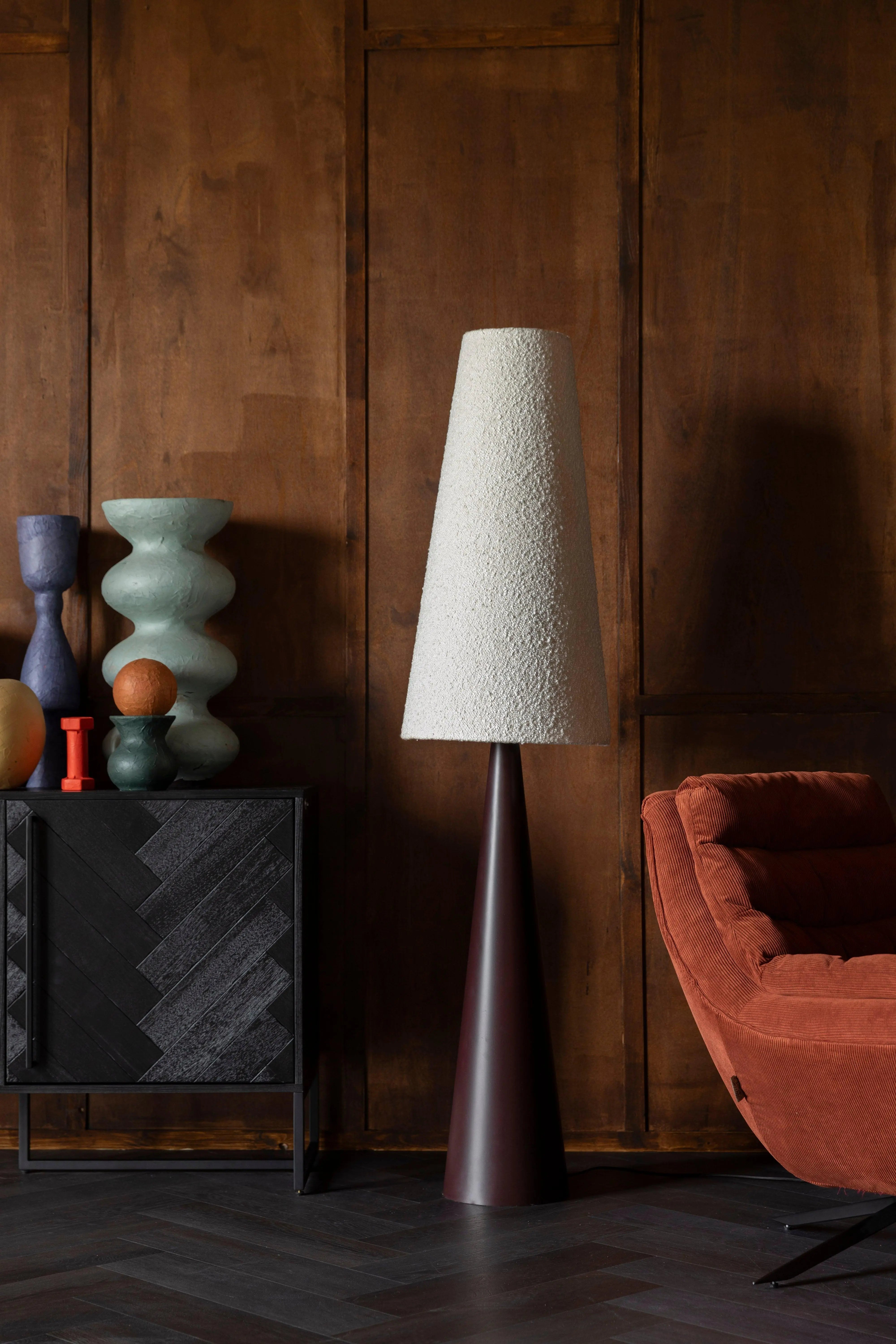 Lampa podłogowa MIKI biały boucle – Dutchbone