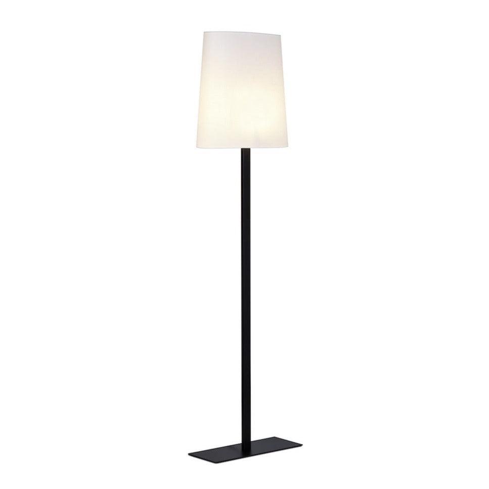 Lampa podłogowa OVALE czarny z białym kloszem Contardi biała bawełna nie Eye on Design