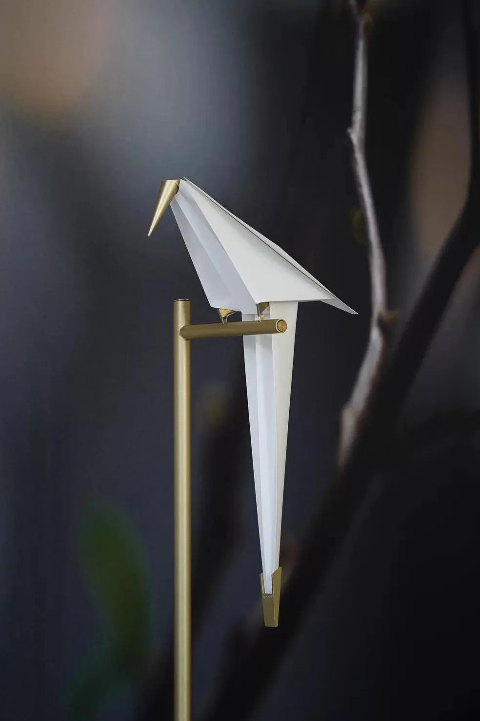 Lampa podłogowa PERCH biały ze złotym – Moooi