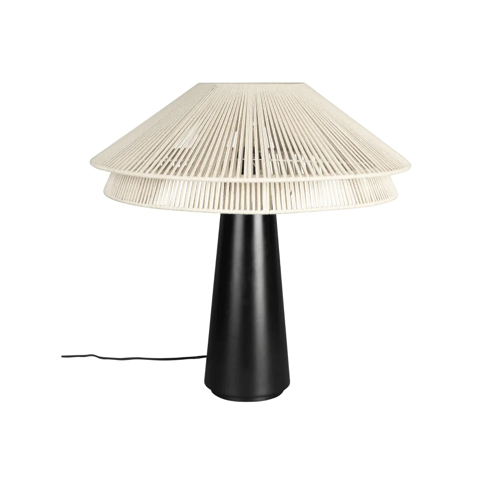 Lampa stołowa ELON beżowy z czarną podstawą – Dutchbone
