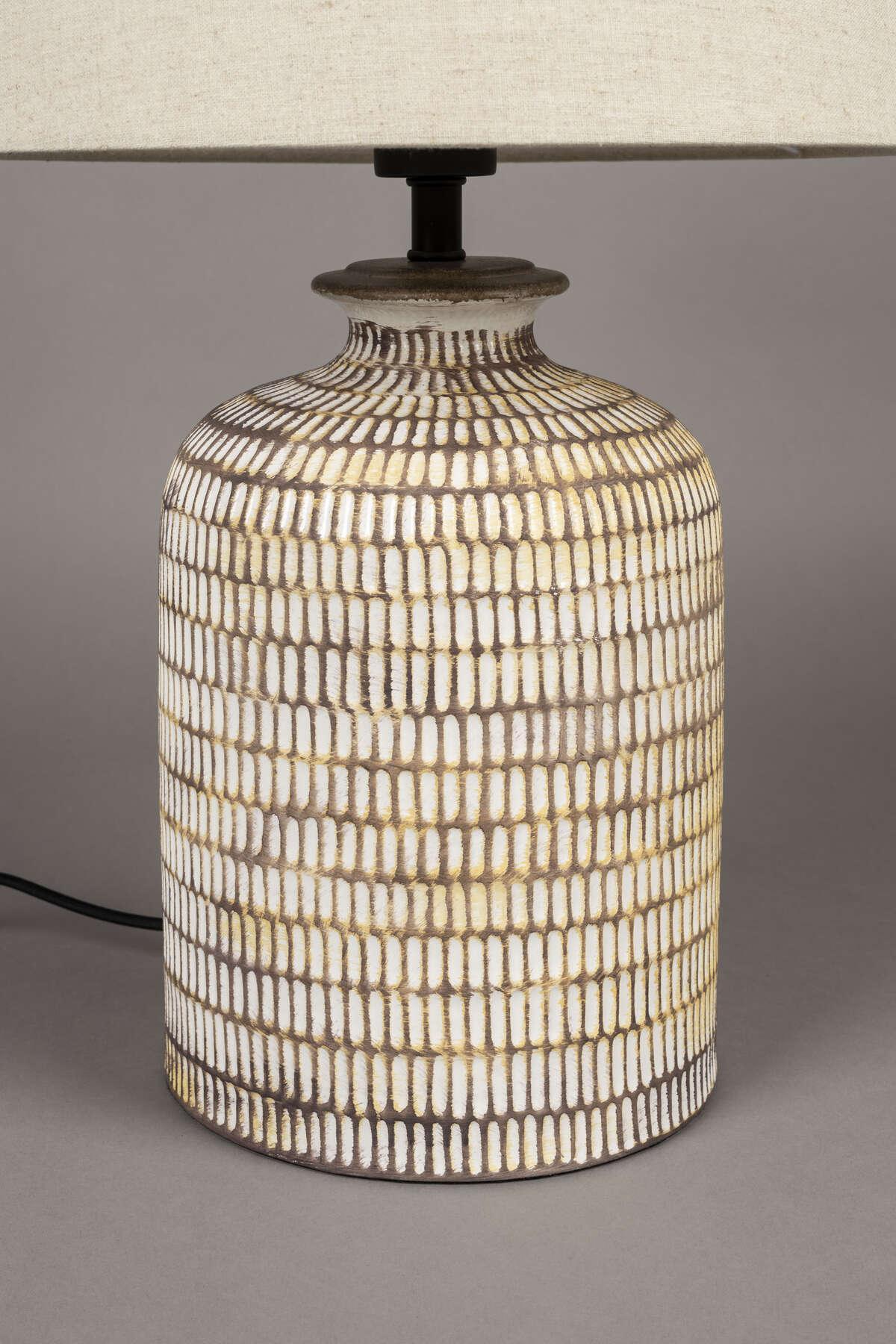 Lampa stołowa RUSSEL z kloszem lnianym Dutchbone Eye on Design