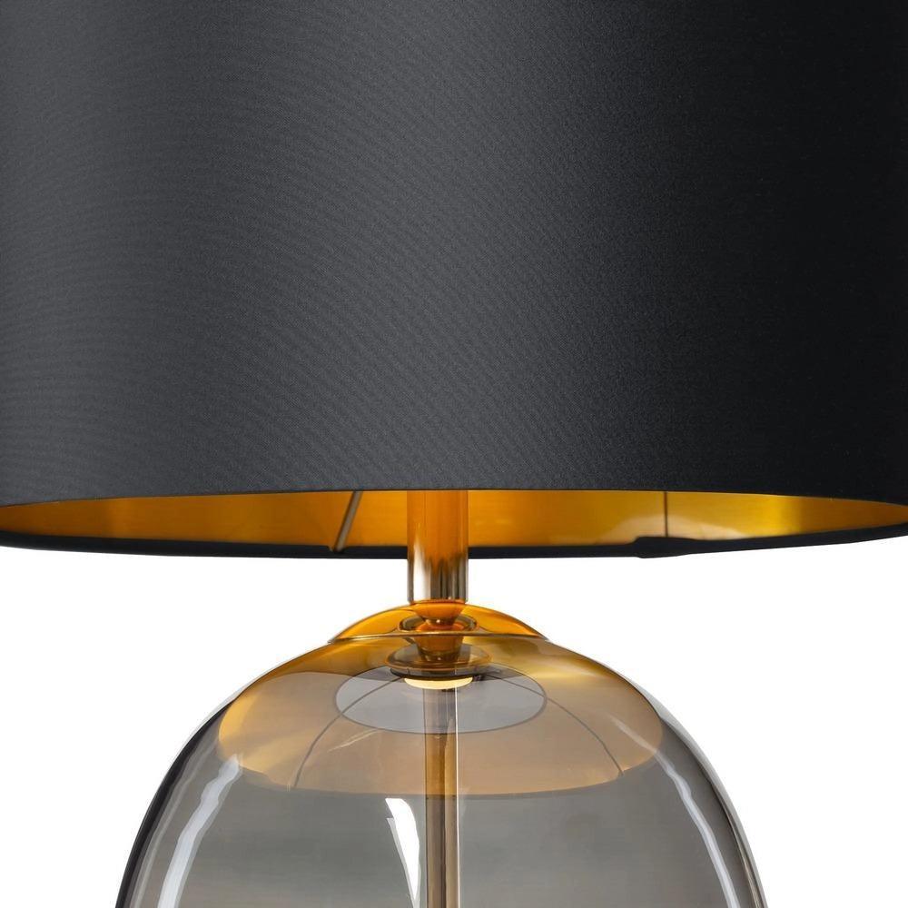 Lampa stołowa SALVADOR dymione szkło z czarnym kloszem Kaspa Eye on Design