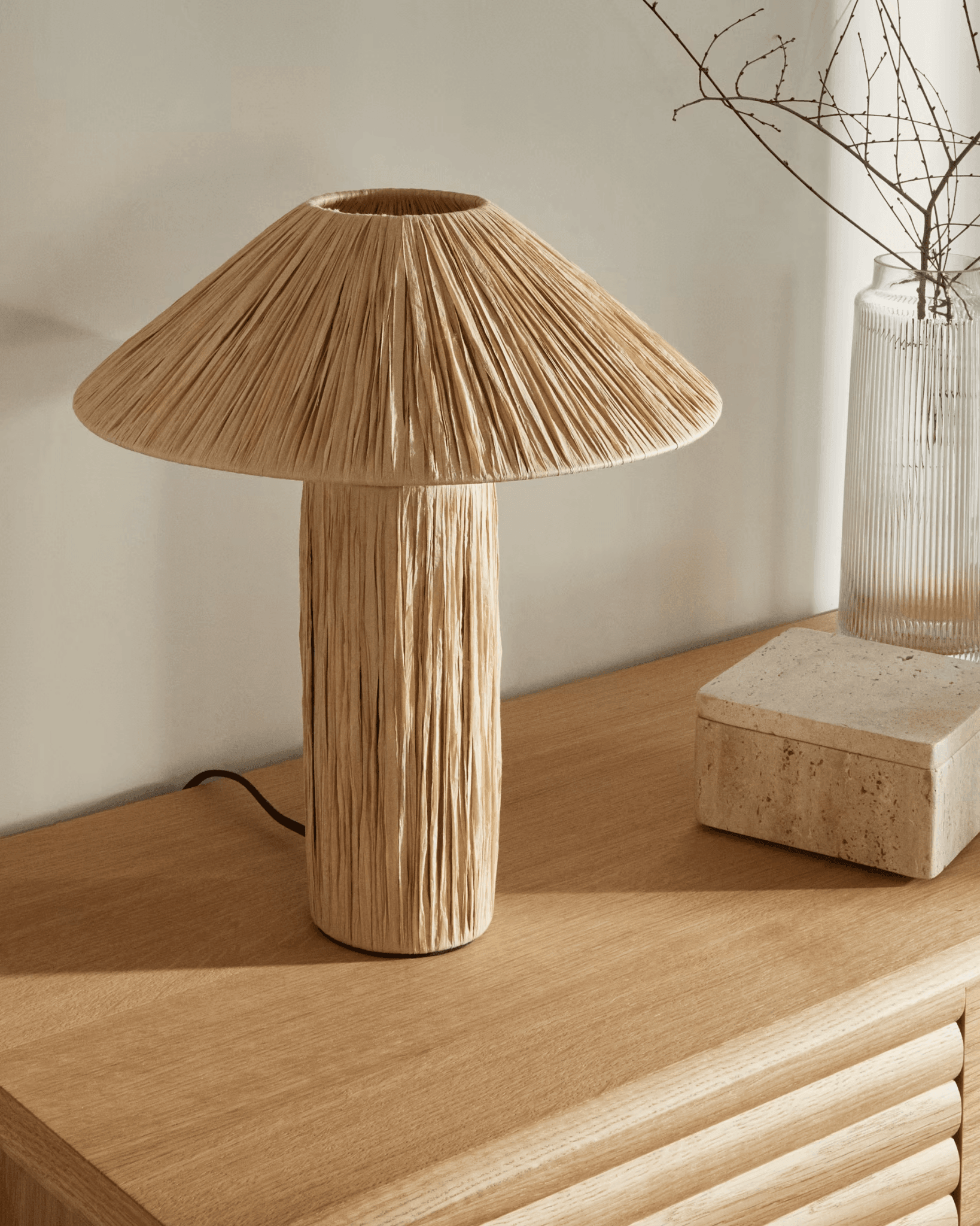 Lampa stołowa SAMSE naturalna rafia La Forma Eye on Design