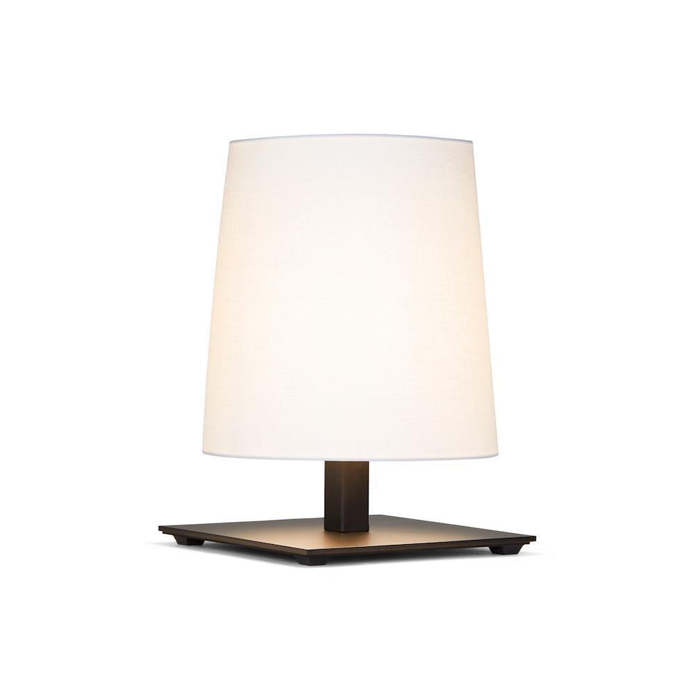 Lampa stołowa TONDA czarny z białym kloszem Contardi biała bawełna bez opcji ściemniania Eye on Design