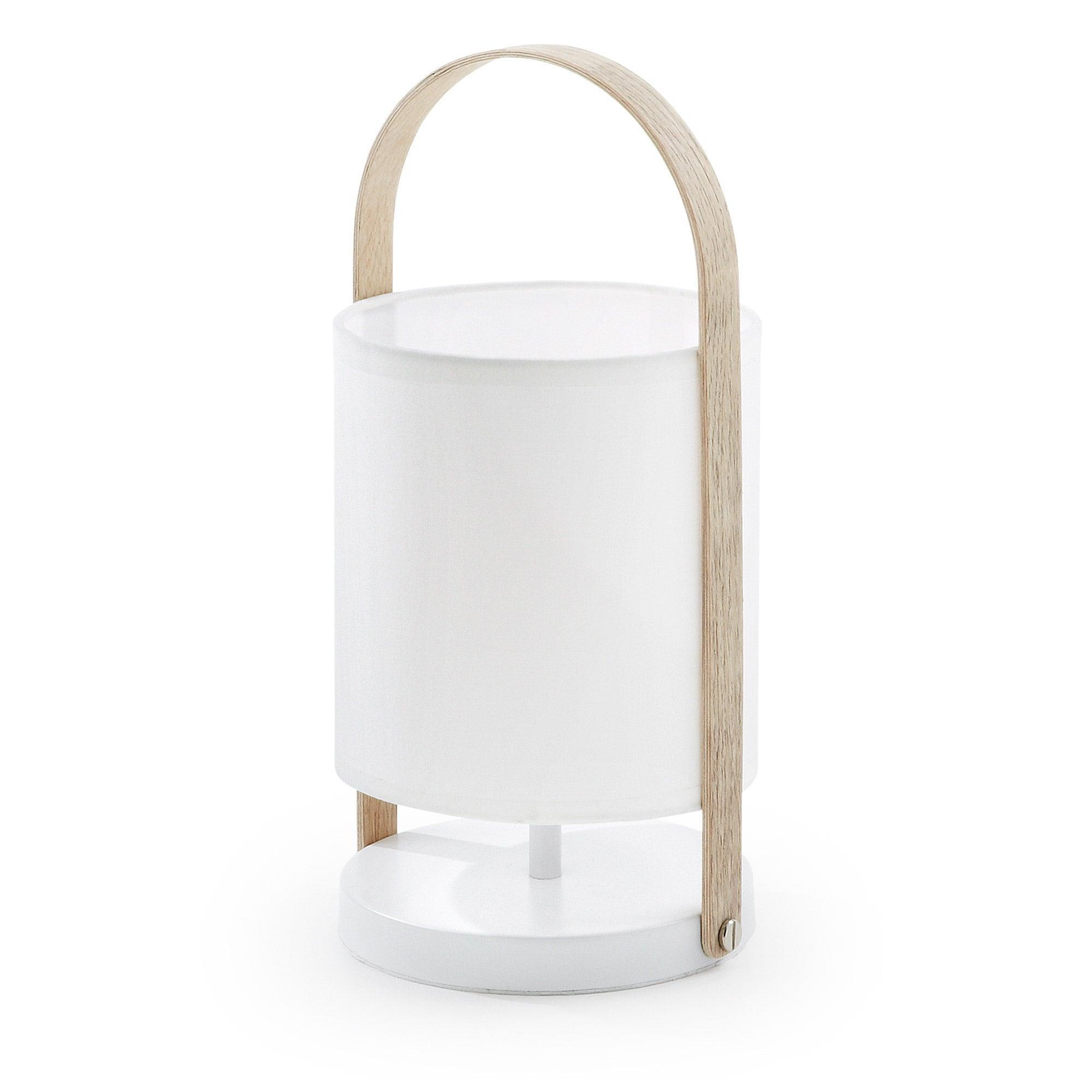 Lampa stołowa ZAYMA biały z drewnianym wykończeniem La Forma Eye on Design