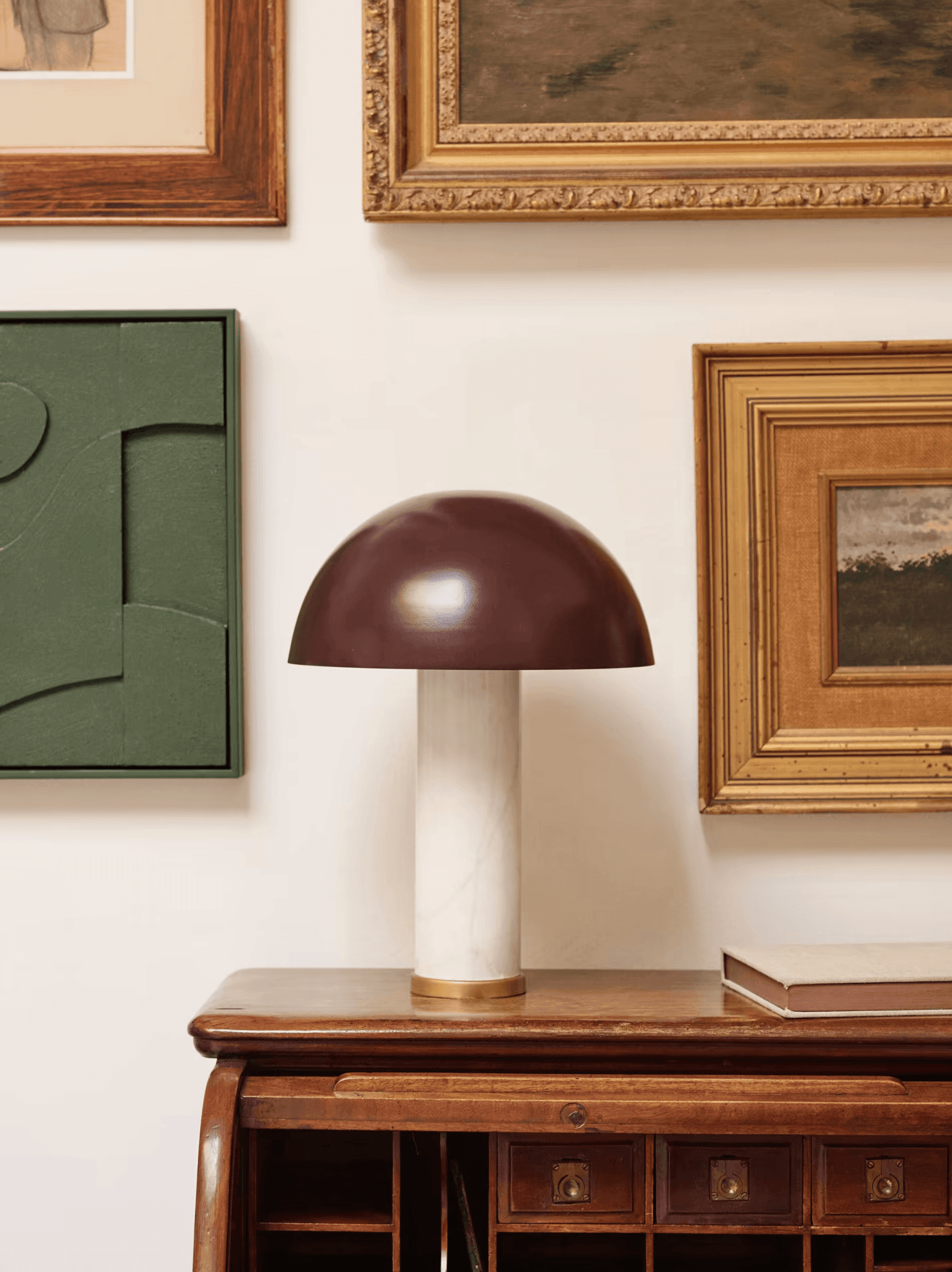 Lampa stołowa ZORIONE biały marmur z brązowym wykończeniem La Forma Eye on Design