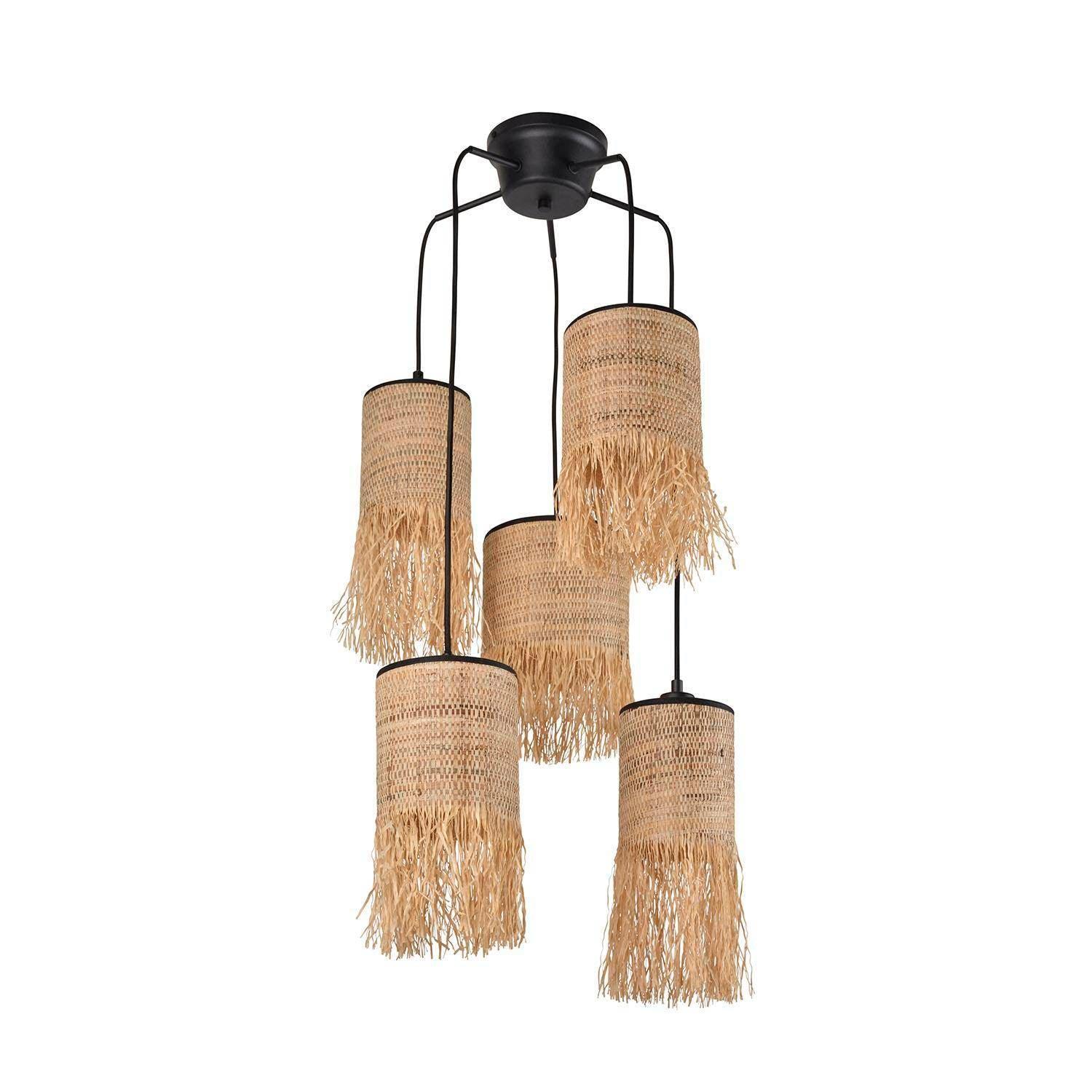 Lampa sufitowa FORMENTERA 5L bananowiec i rafia Market Set Eye on Design