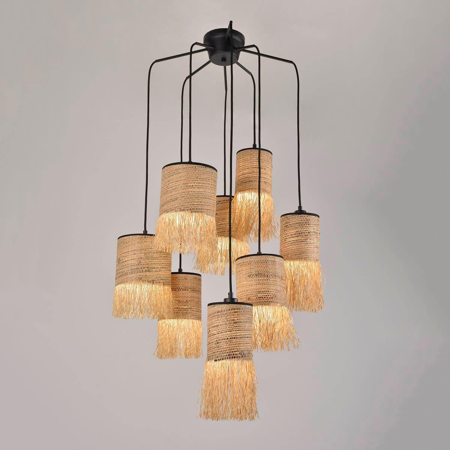 Lampa sufitowa FORMENTERA 8L bananowiec i rafia Market Set Eye on Design