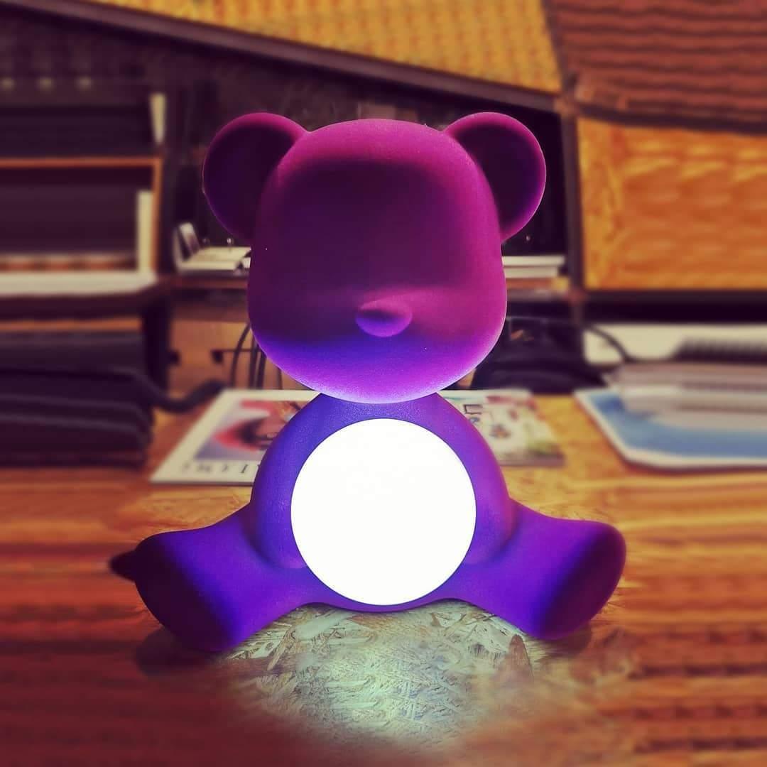 Lampa TEDDY GIRL VELVET fioletowa Qeeboo Eye on Design