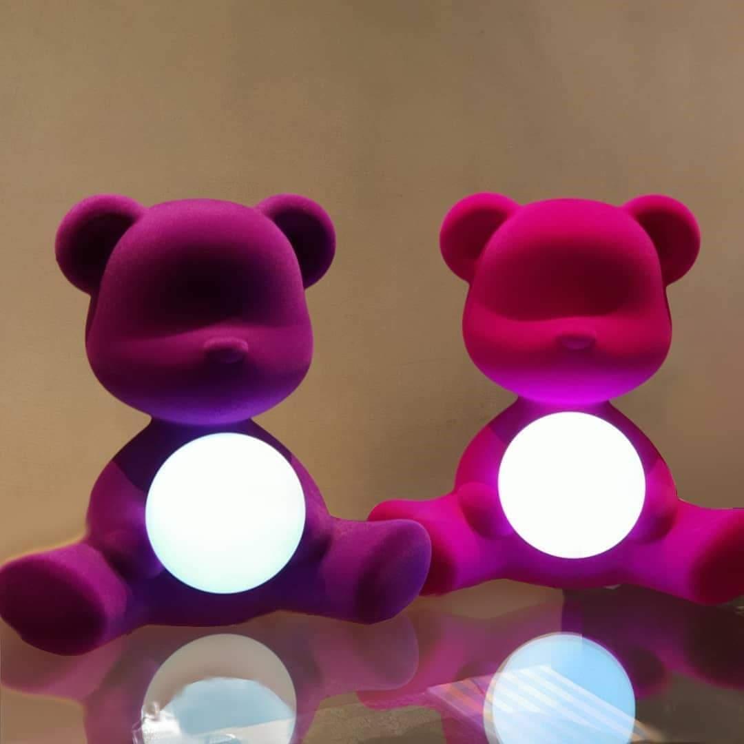Lampa TEDDY GIRL VELVET fioletowa Qeeboo Eye on Design