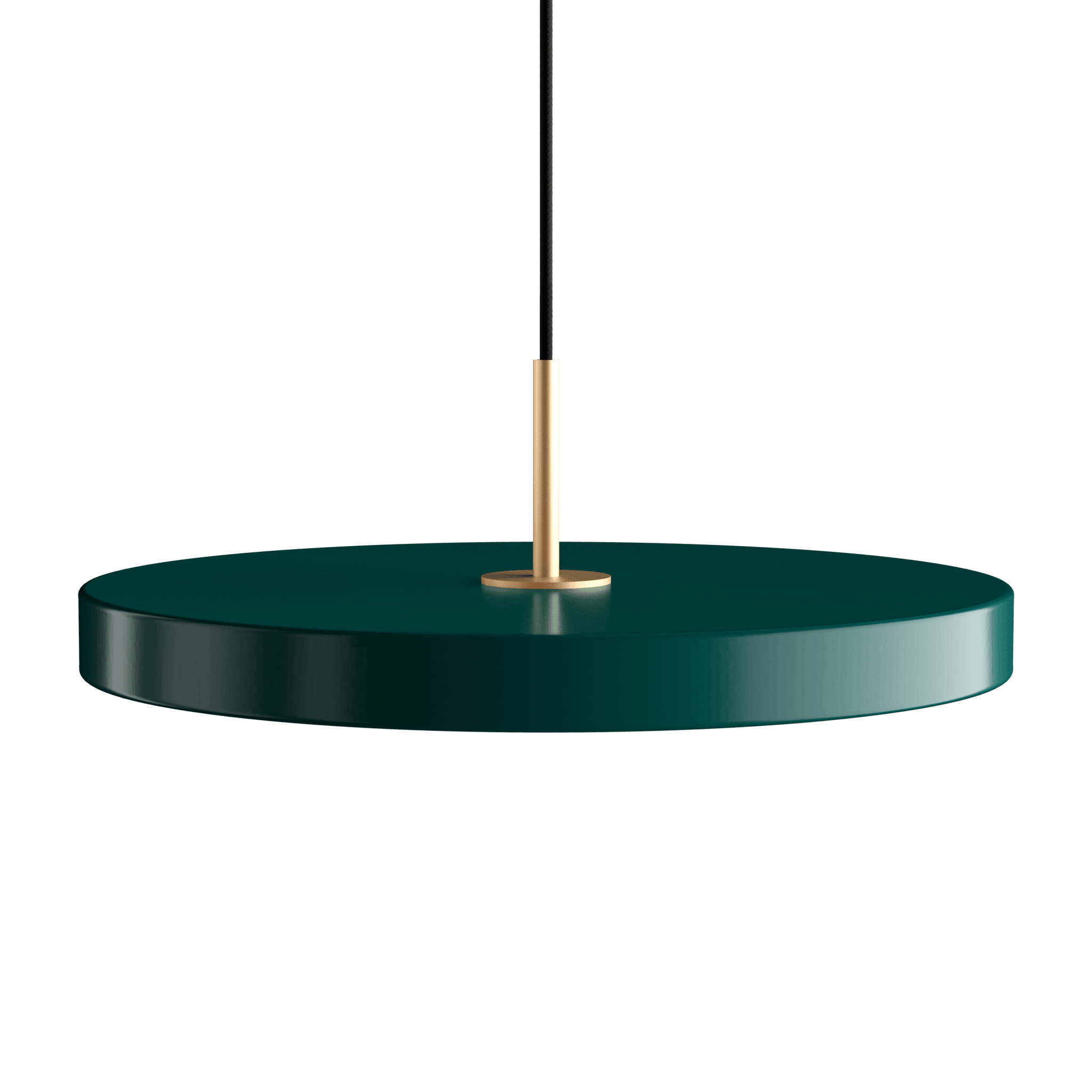 Lampa wisząca ASTERIA butelkowa zieleń UMAGE Ø43 x 4 cm Złoty Eye on Design