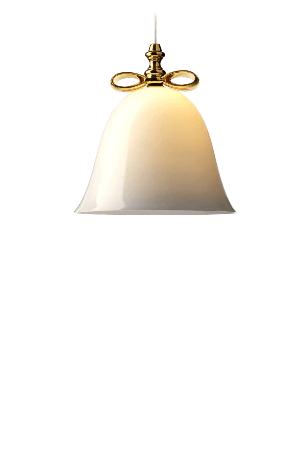 Lampa wisząca BELL białe szkło ze złotym Moooi 23 cm Eye on Design