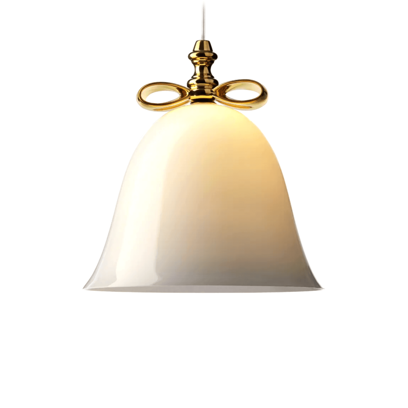 Lampa wisząca BELL białe szkło ze złotym Moooi 36 cm Eye on Design