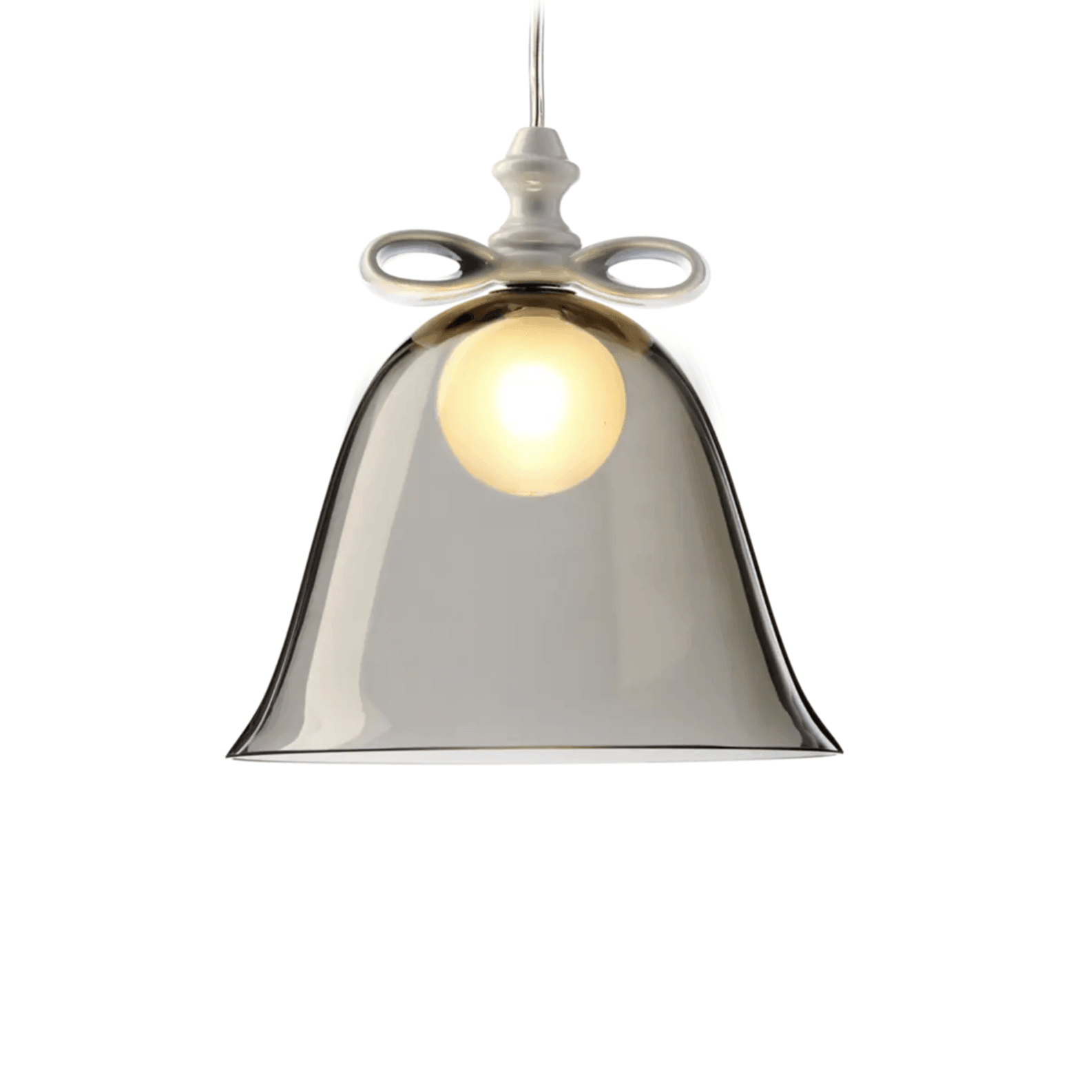 Lampa wisząca BELL dymione szkło z białym Moooi 36 cm Eye on Design