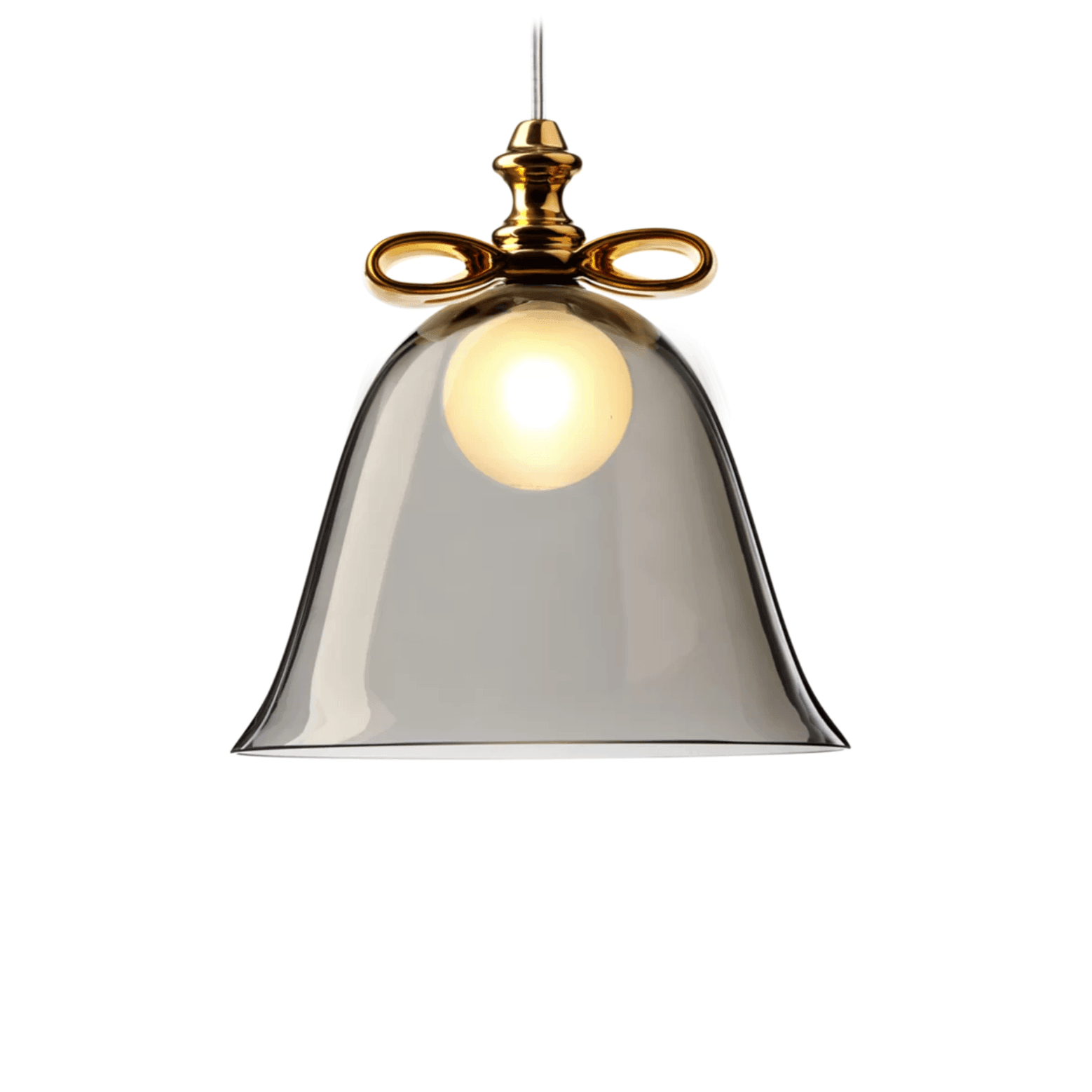 Lampa wisząca BELL dymione szkło ze złotym Moooi 36 cm Eye on Design