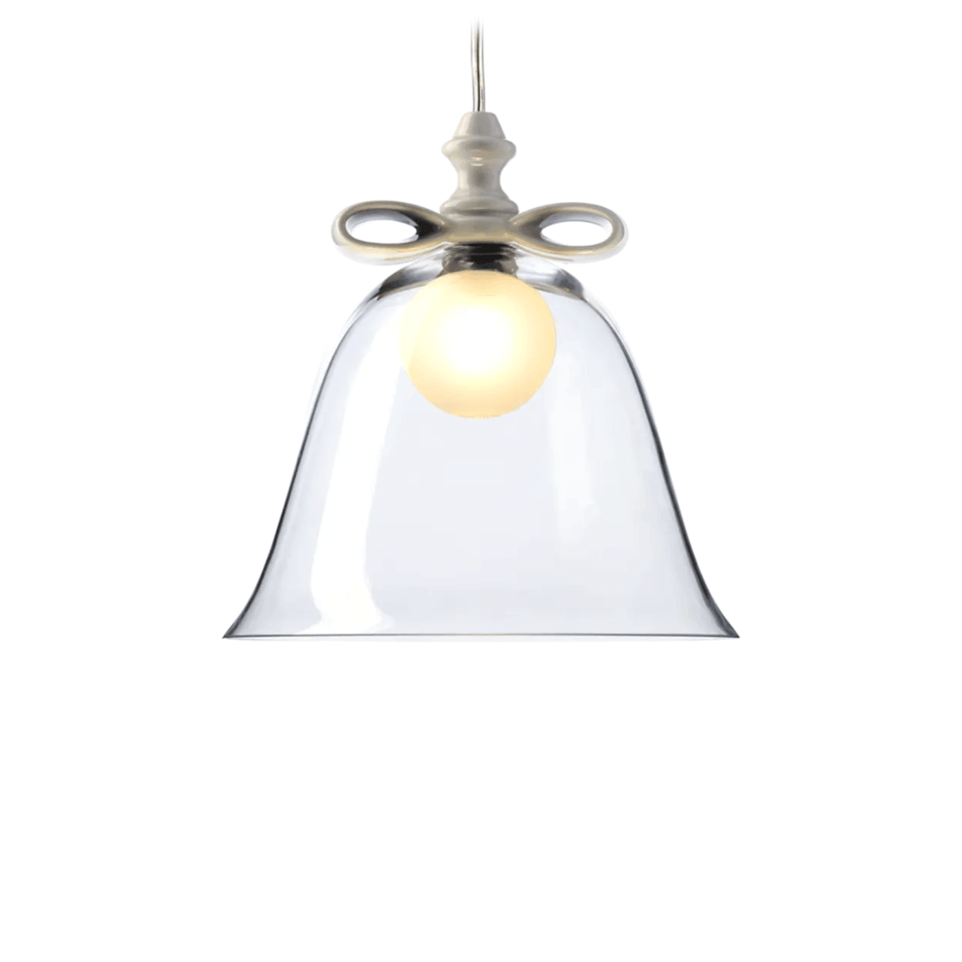 Lampa wisząca BELL transparentne szkło z białym Moooi 36 cm Eye on Design